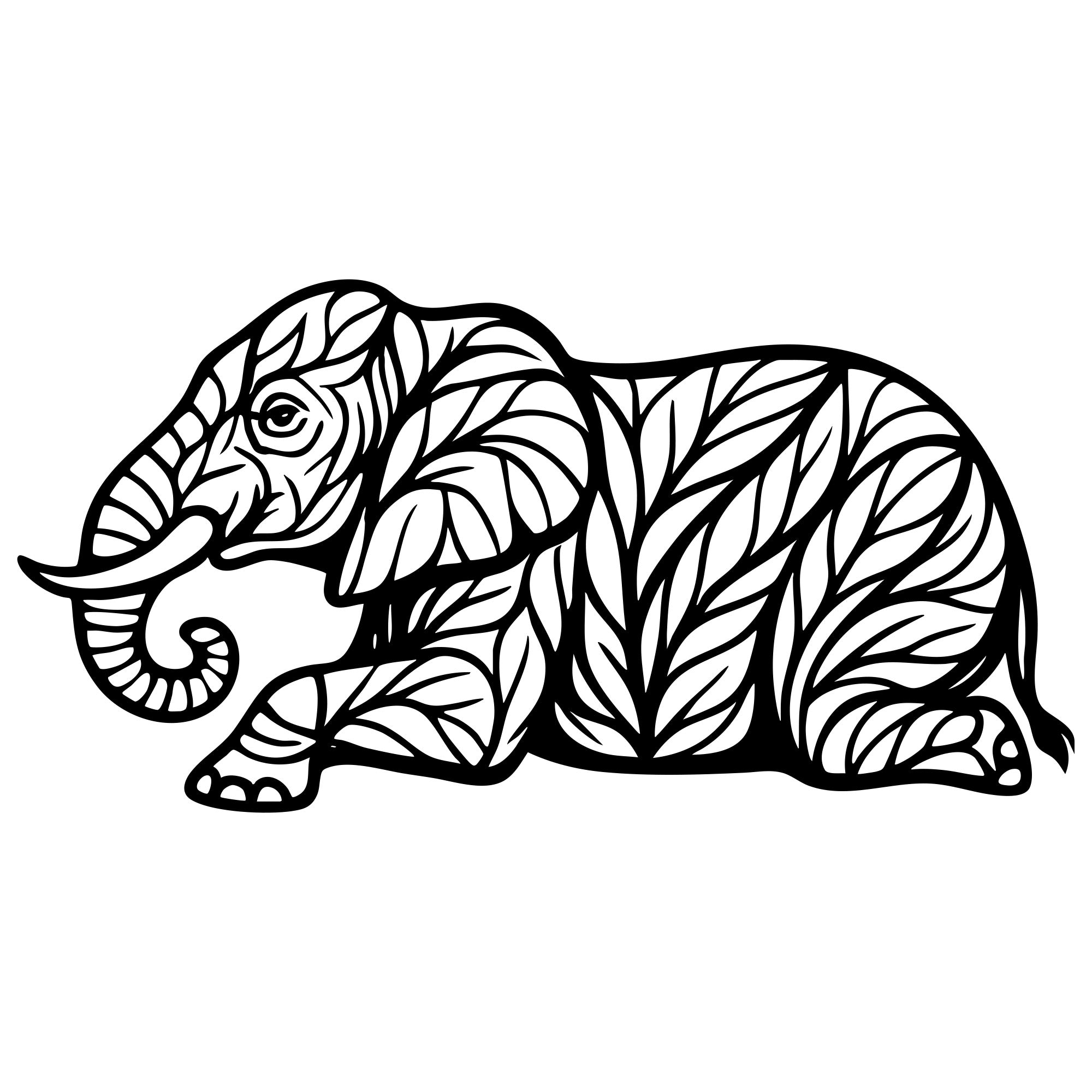 Elephant Tree DXF File – CNC Cutting Design | AWELEPHANT166