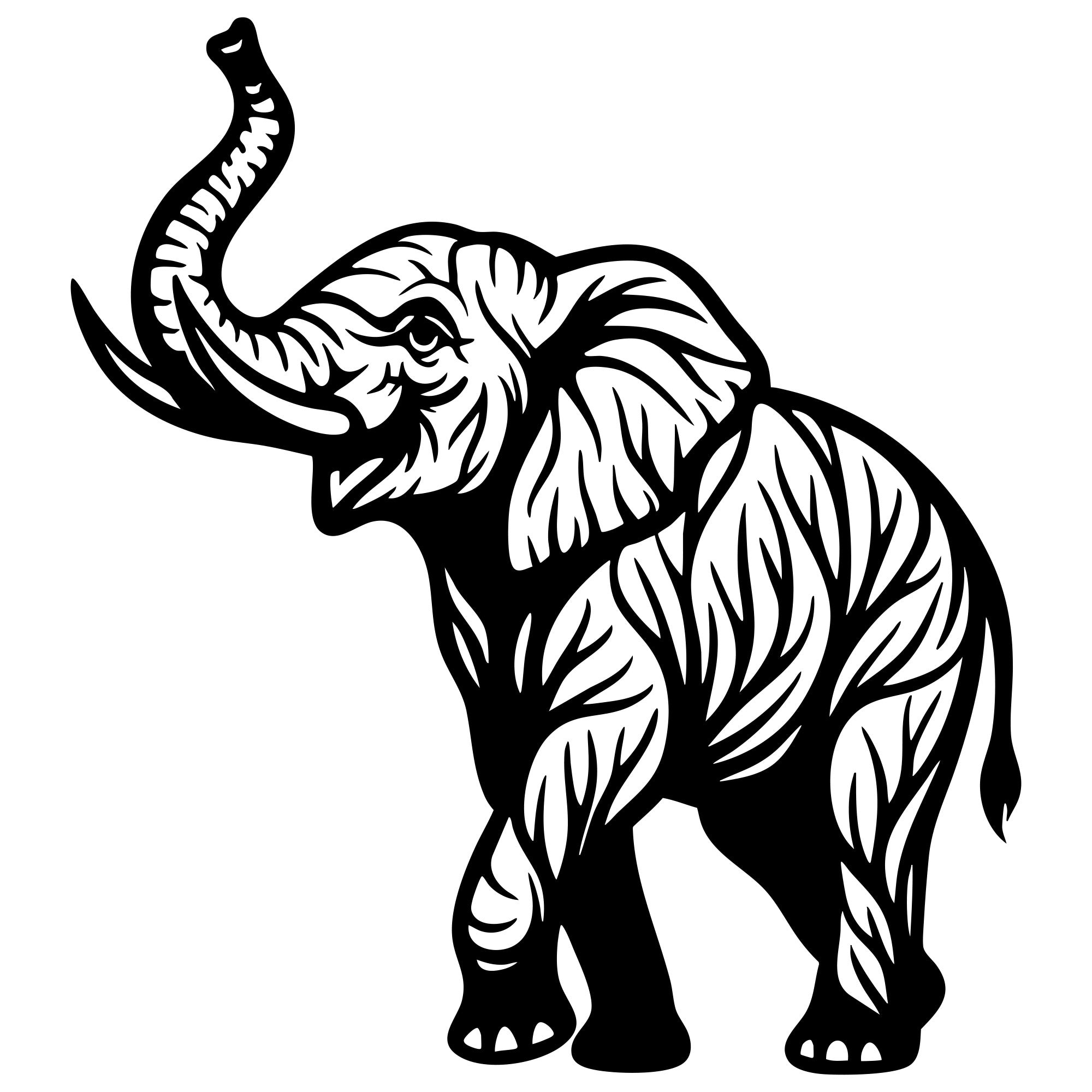 Elephant Tree DXF File – CNC Cutting Design | AWELEPHANT177