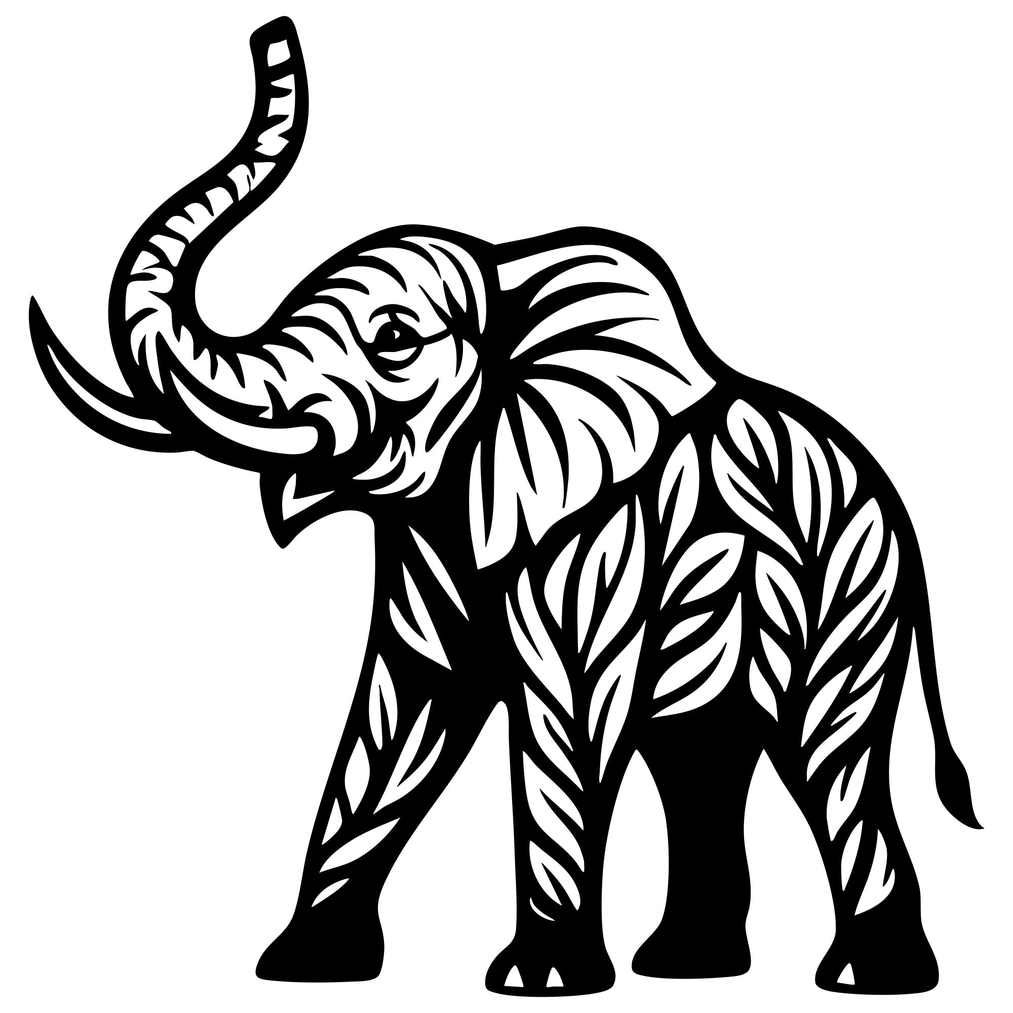 Elephant Tree DXF File – CNC Cutting Design | AWELEPHANT181