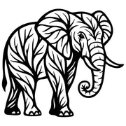 Elephant Tree DXF File – CNC Cutting Design | AWELEPHANT182
