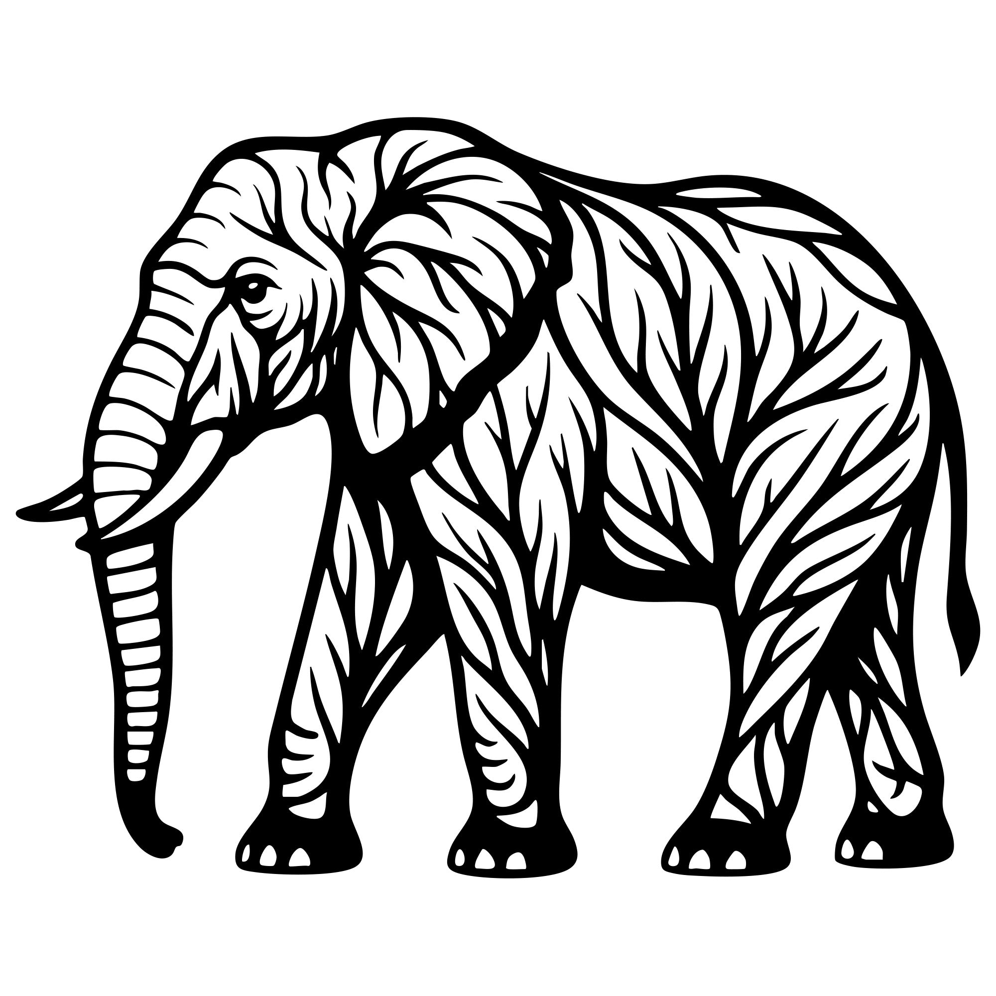 Elephant Tree DXF File – CNC Cutting Design | AWELEPHANT183