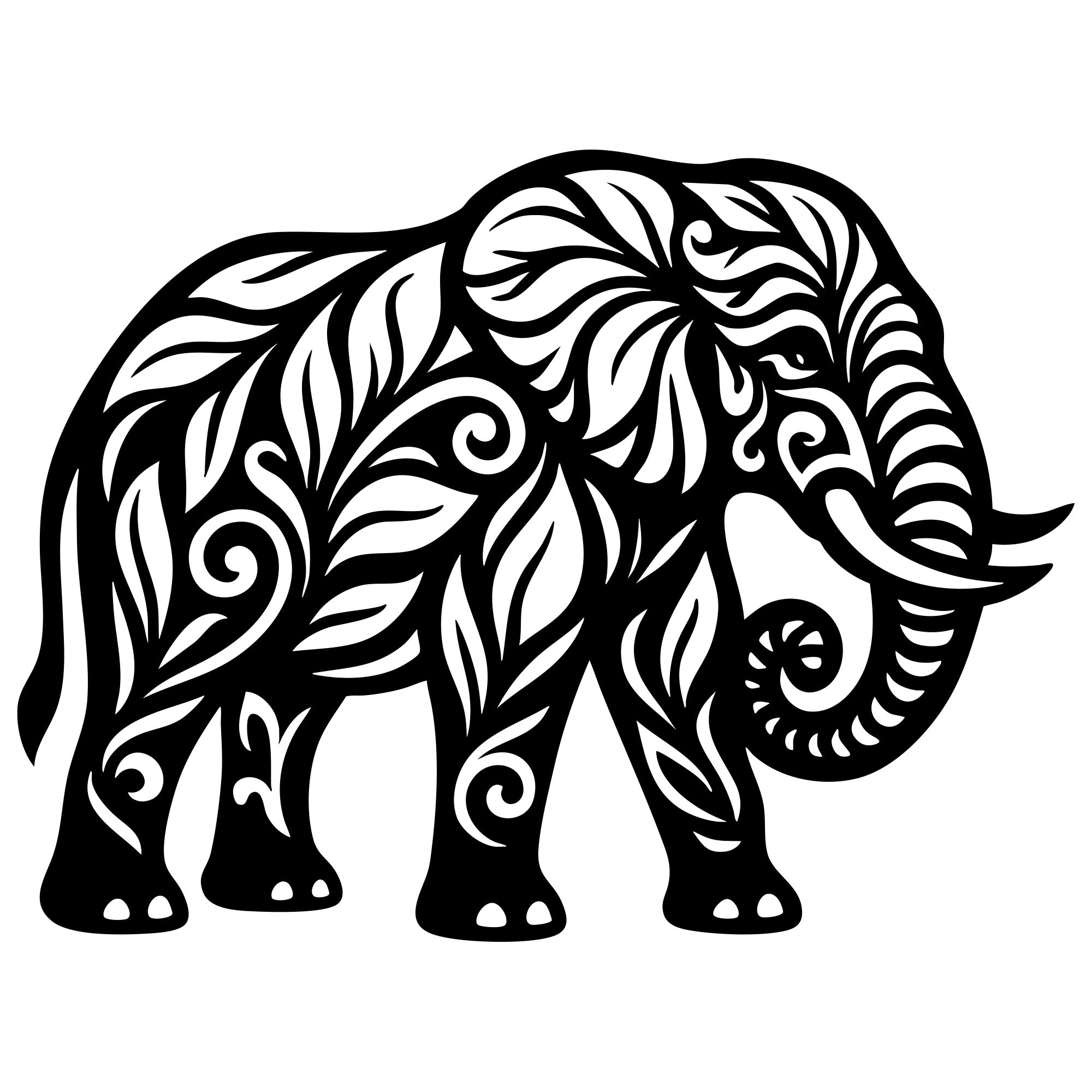 Elephant Tree DXF File – CNC Cutting Design | AWELEPHANT188