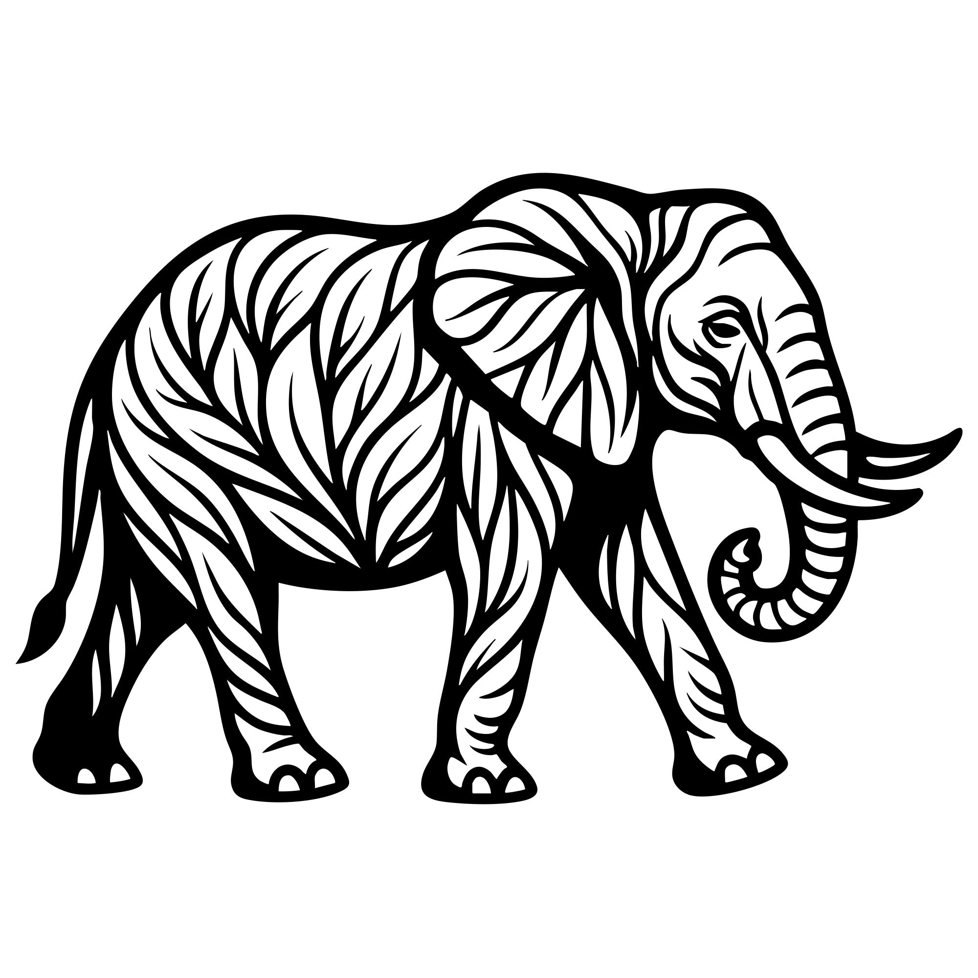 Elephant Tree DXF File – CNC Cutting Design | AWELEPHANT199