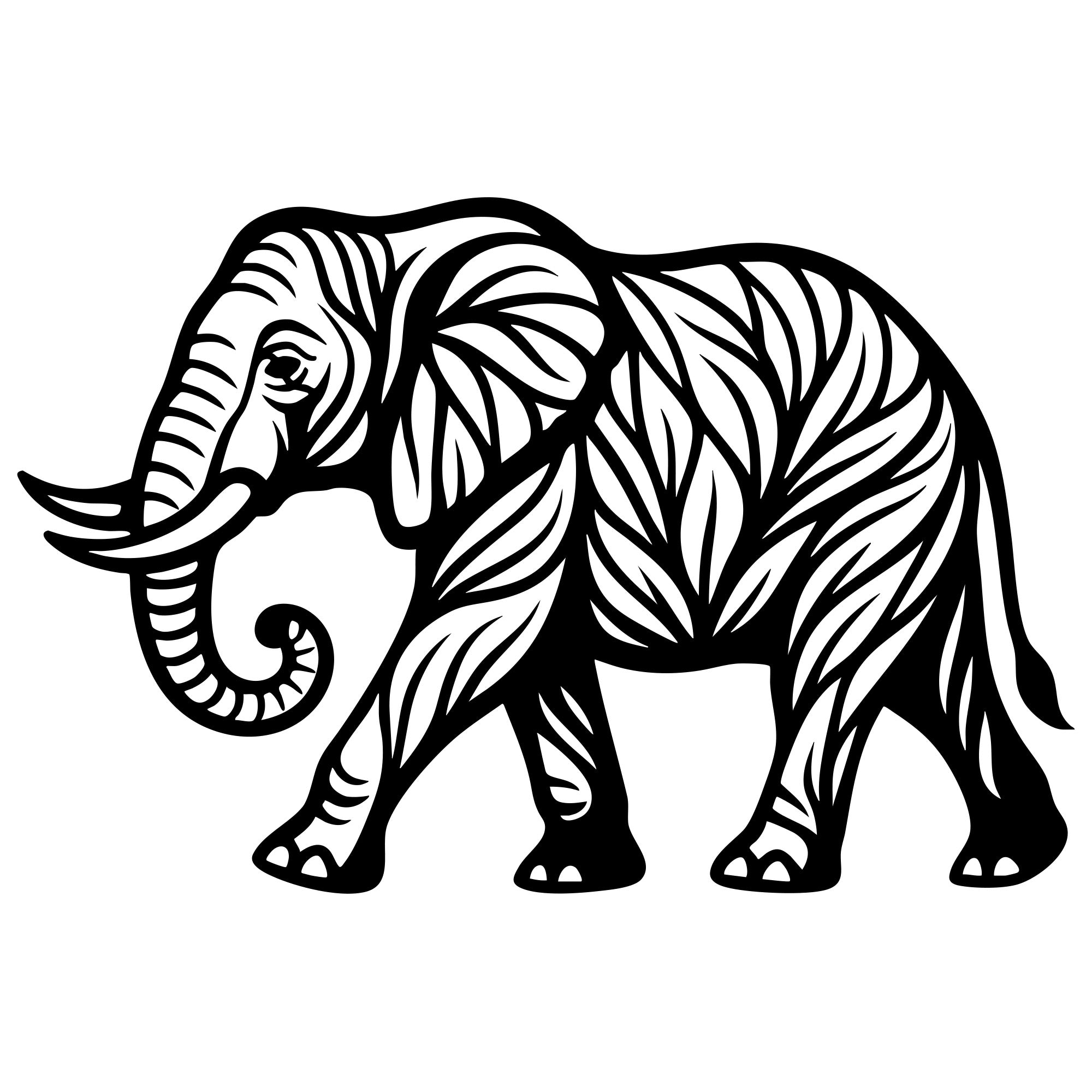 Elephant Tree DXF File – CNC Cutting Design | AWELEPHANT200