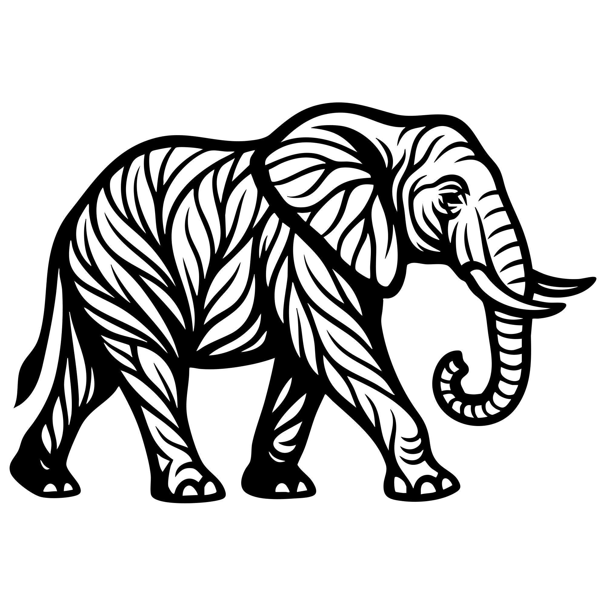 Elephant Tree DXF File – CNC Cutting Design | AWELEPHANT201