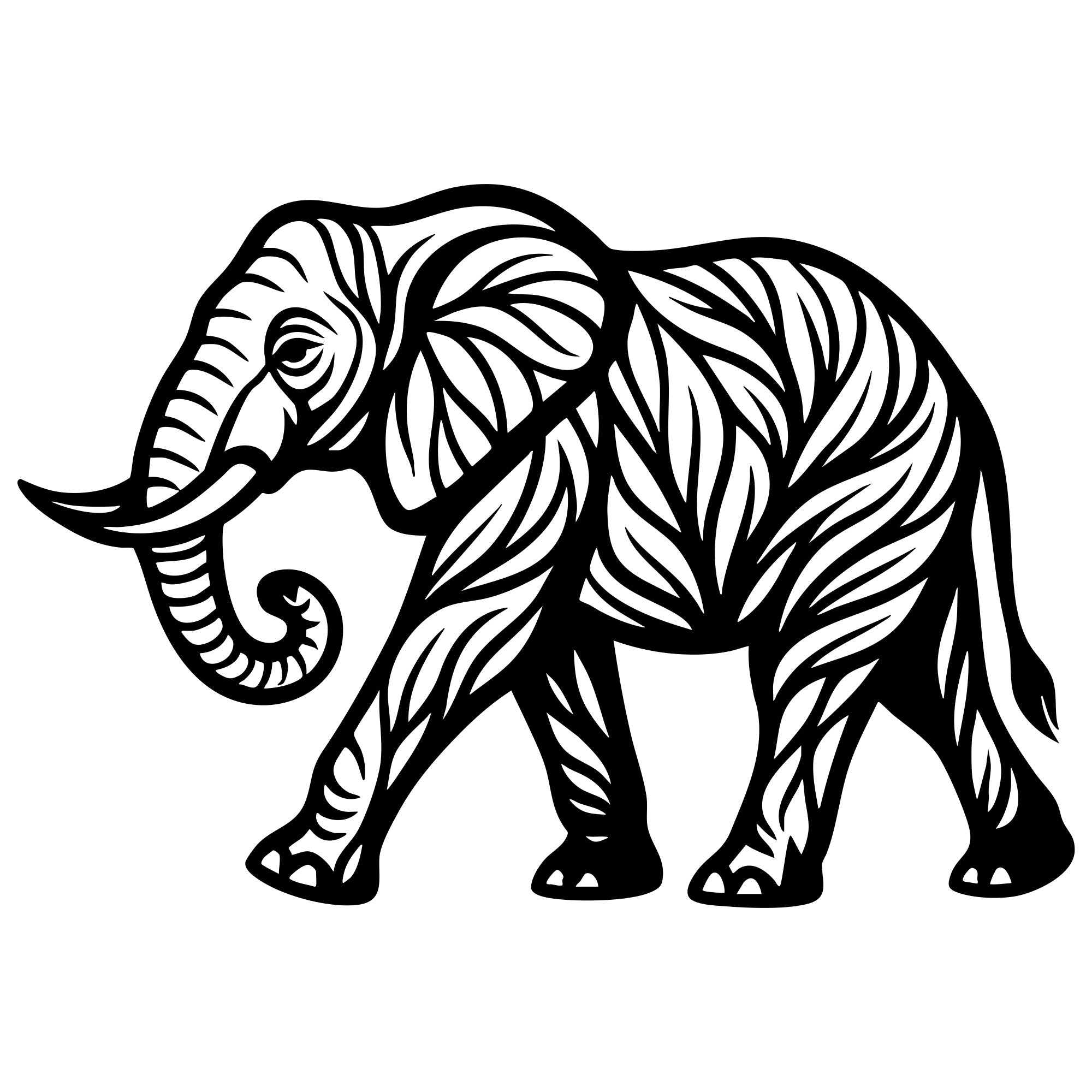 Elephant Tree DXF File – CNC Cutting Design | AWELEPHANT202