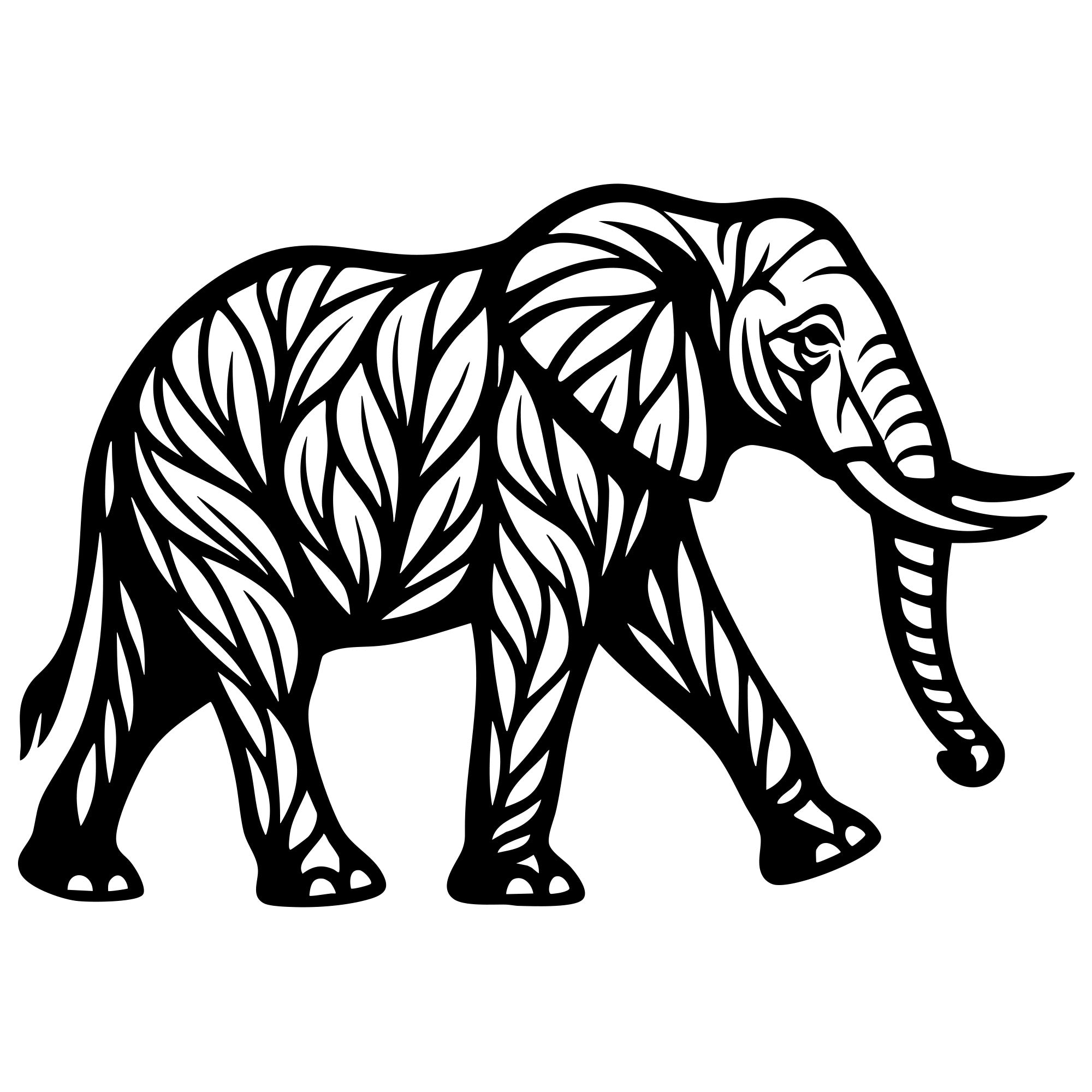 Elephant Tree DXF File – CNC Cutting Design | AWELEPHANT203