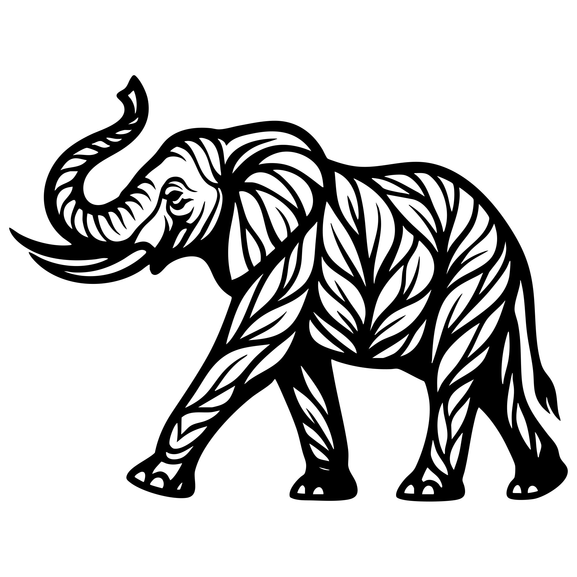 Elephant Tree DXF File – CNC Cutting Design | AWELEPHANT204