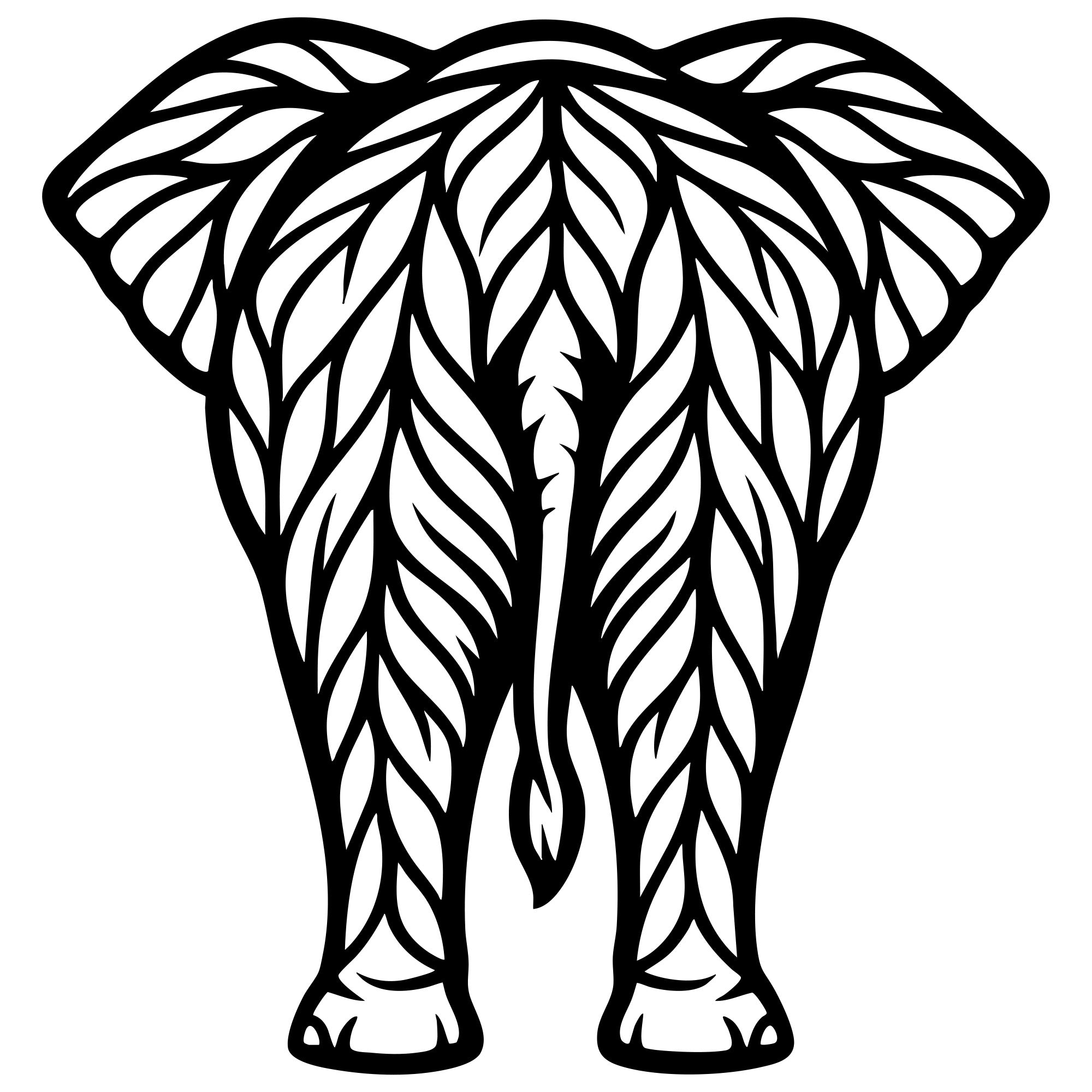 Elephant Tree DXF File – CNC Cutting Design | AWELEPHANT210