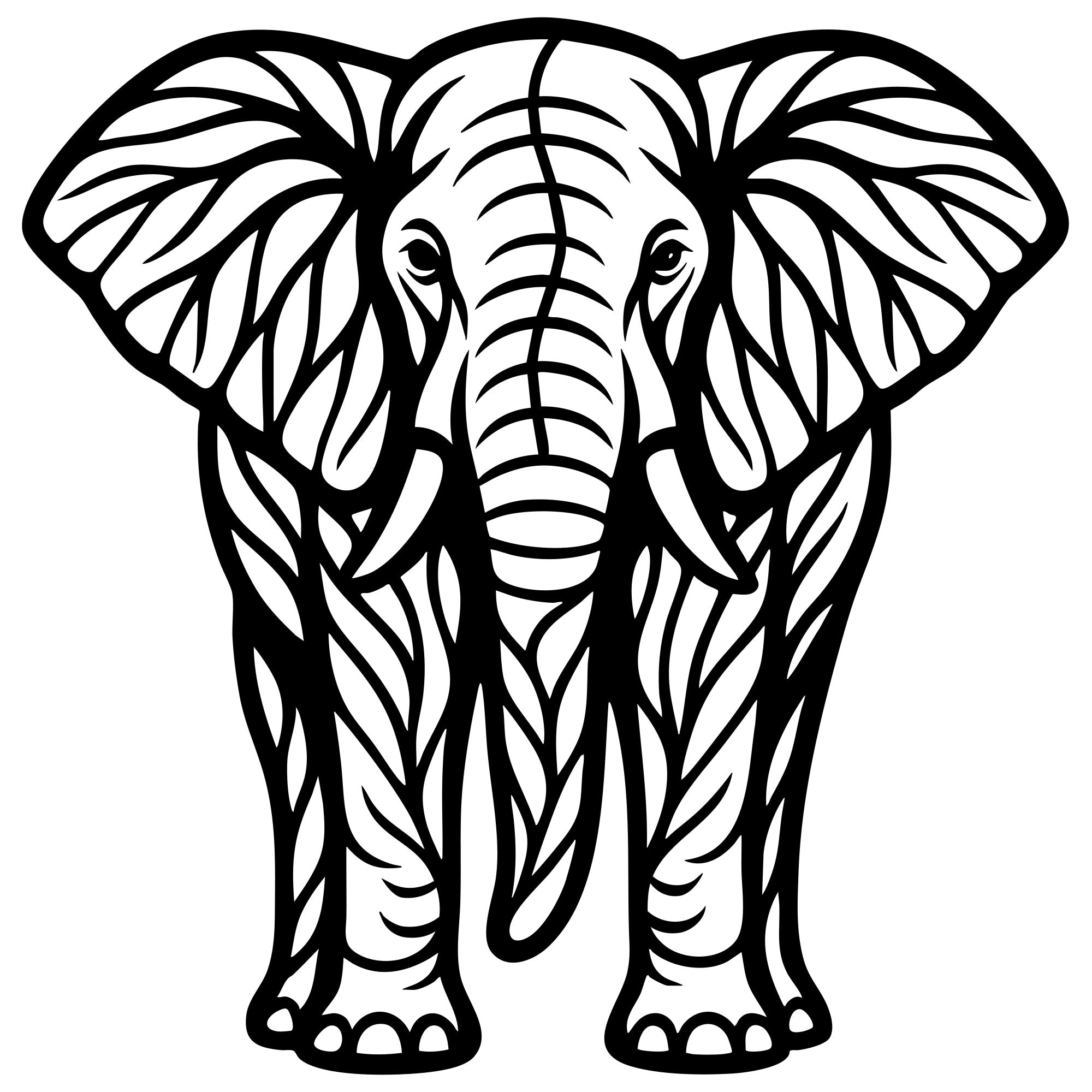Elephant Tree DXF File – CNC Cutting Design | AWELEPHANT211