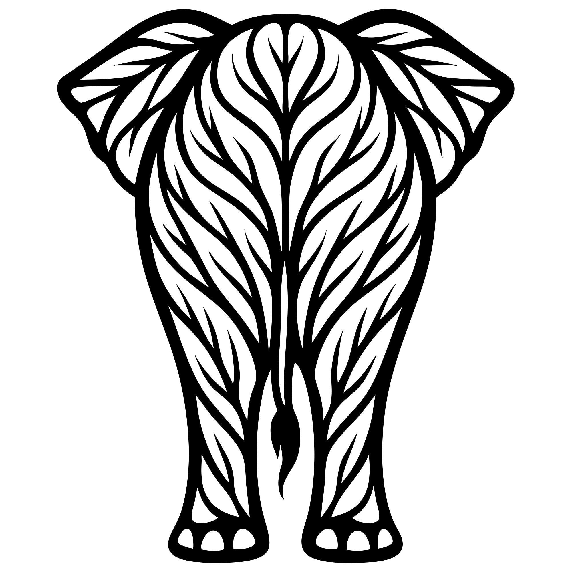 Elephant Tree DXF File – CNC Cutting Design | AWELEPHANT216