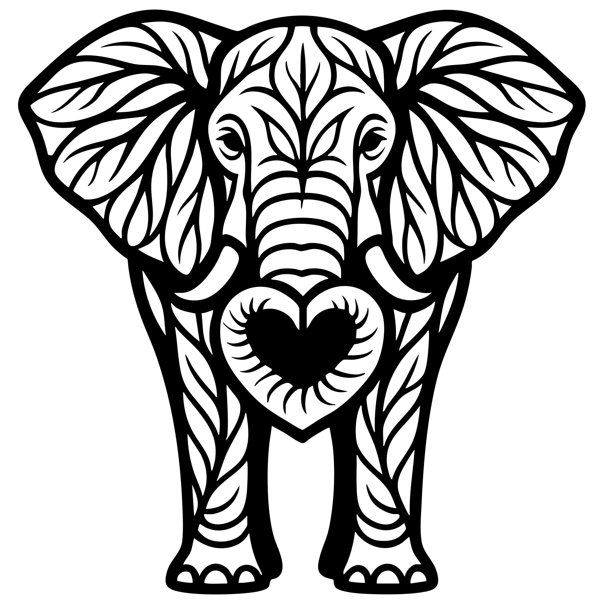 Elephant Tree DXF File – CNC Cutting Design | AWELEPHANT217