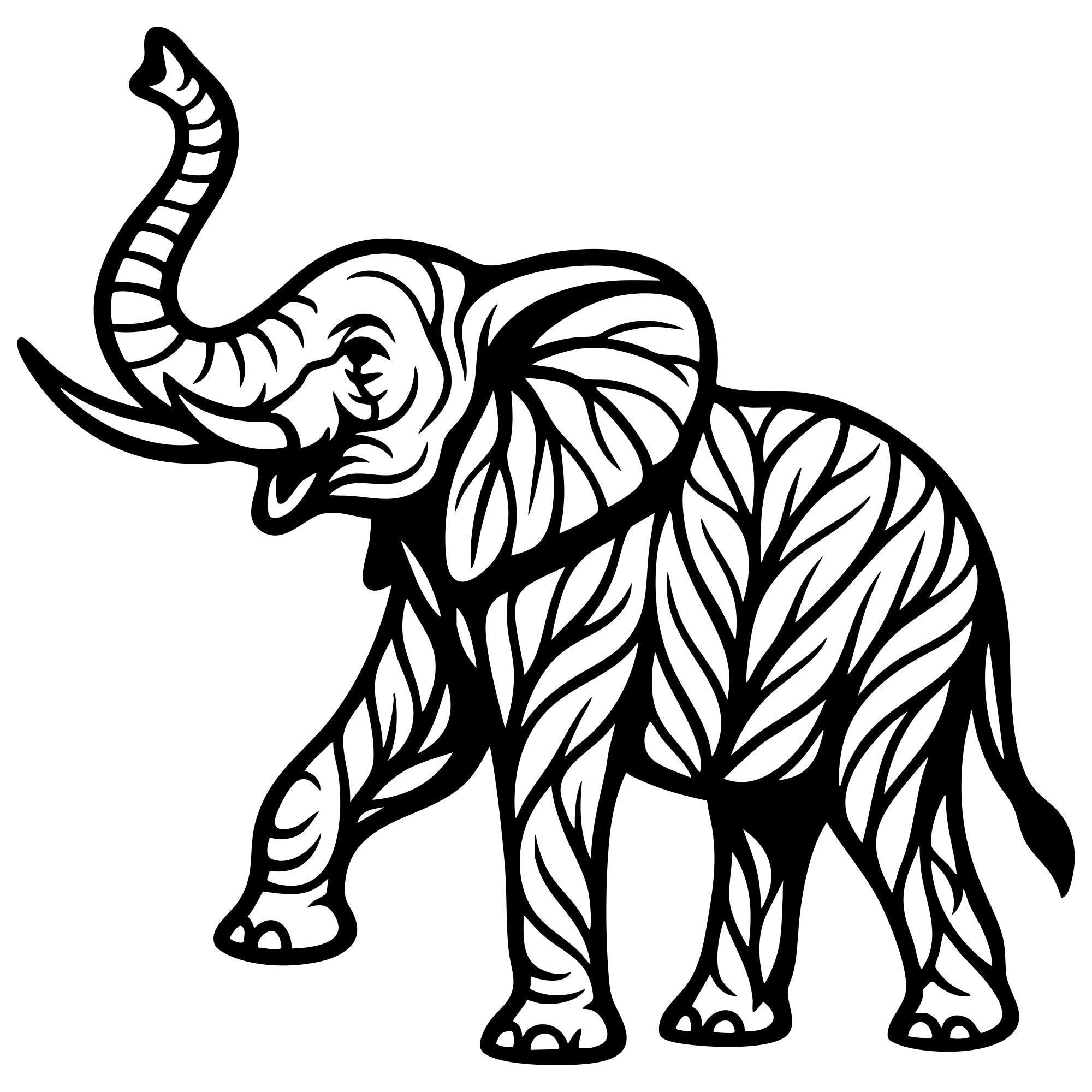 Elephant Tree DXF File – CNC Cutting Design | AWELEPHANT223