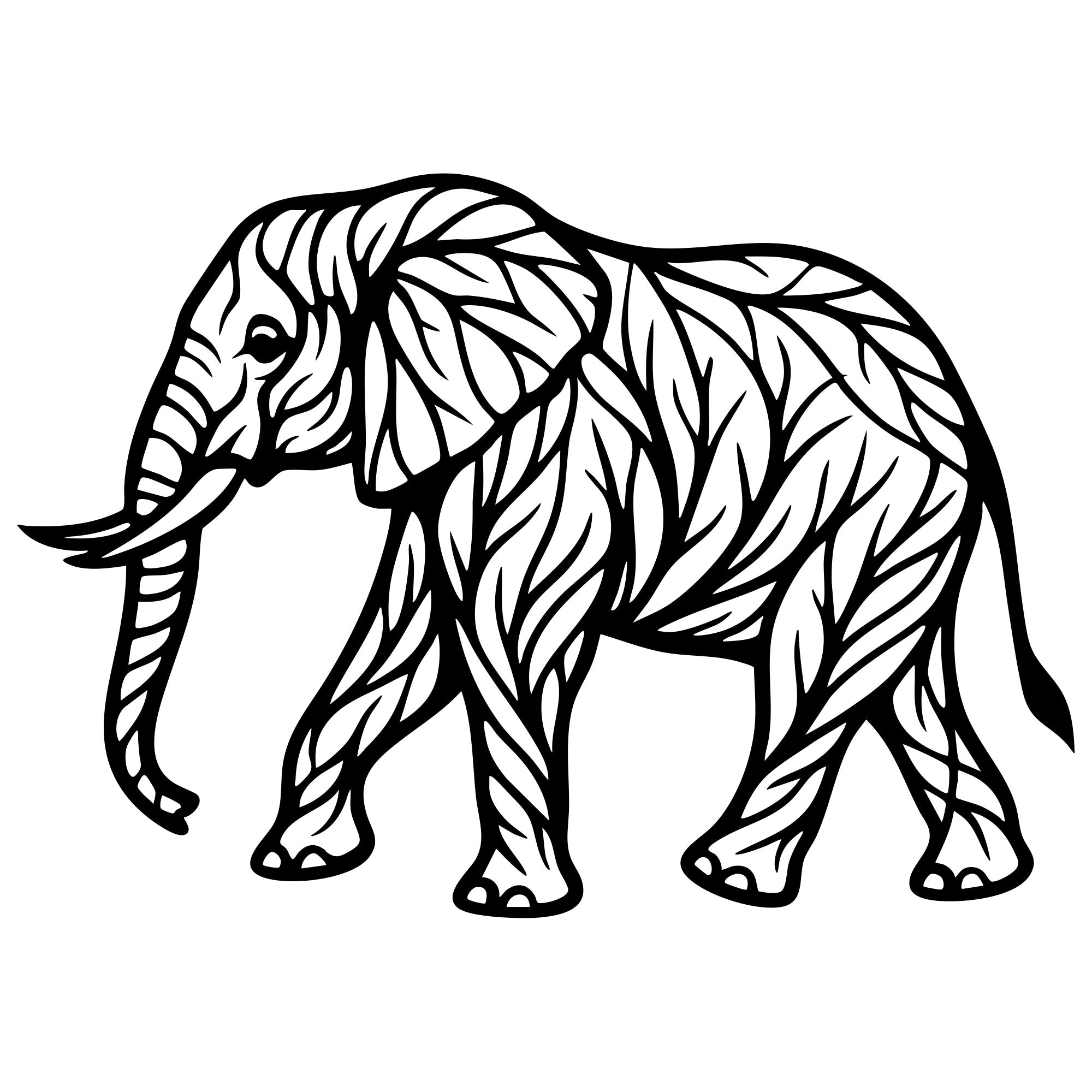 Elephant Tree DXF File – CNC Cutting Design | AWELEPHANT230