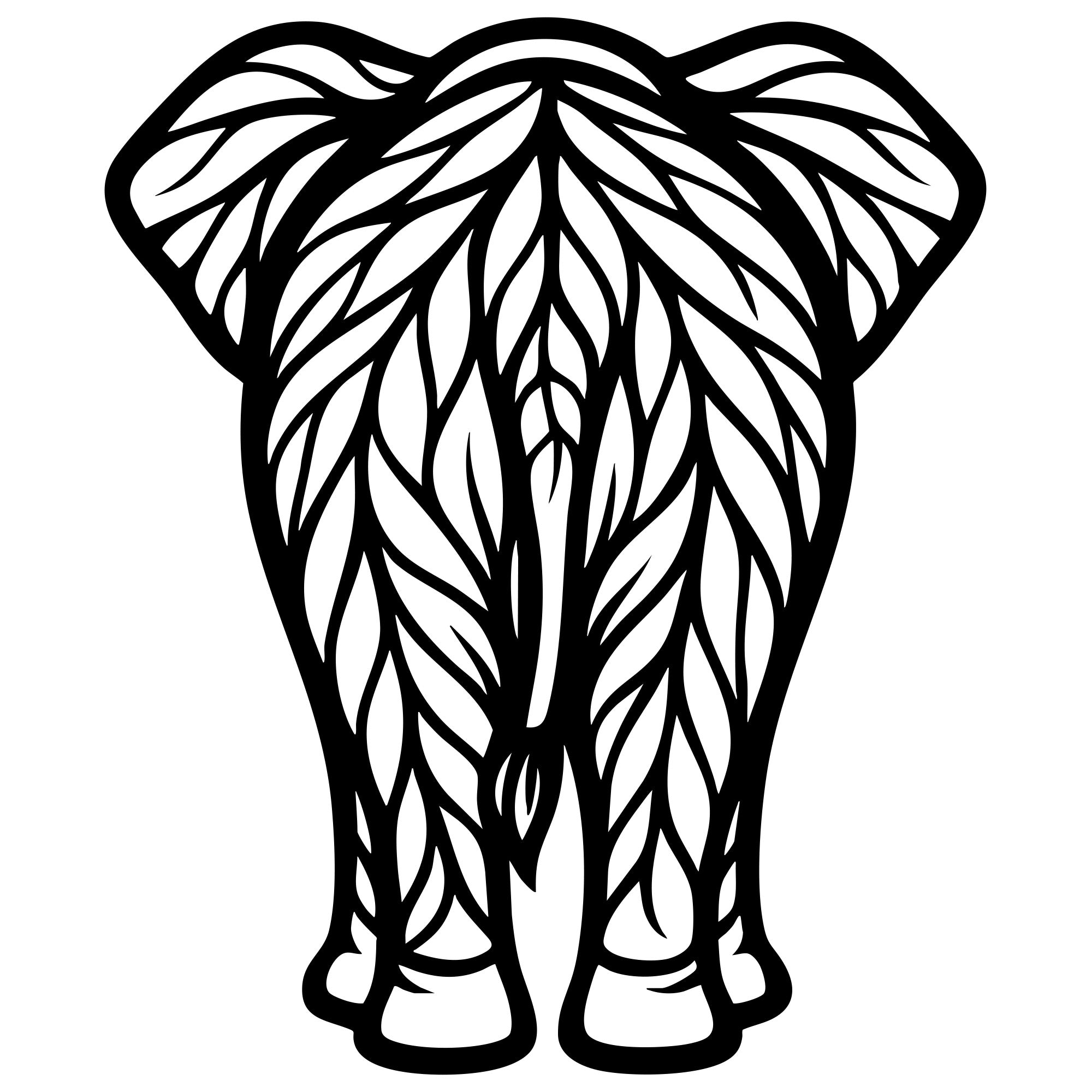 Elephant Tree DXF File – CNC Cutting Design | AWELEPHANT231
