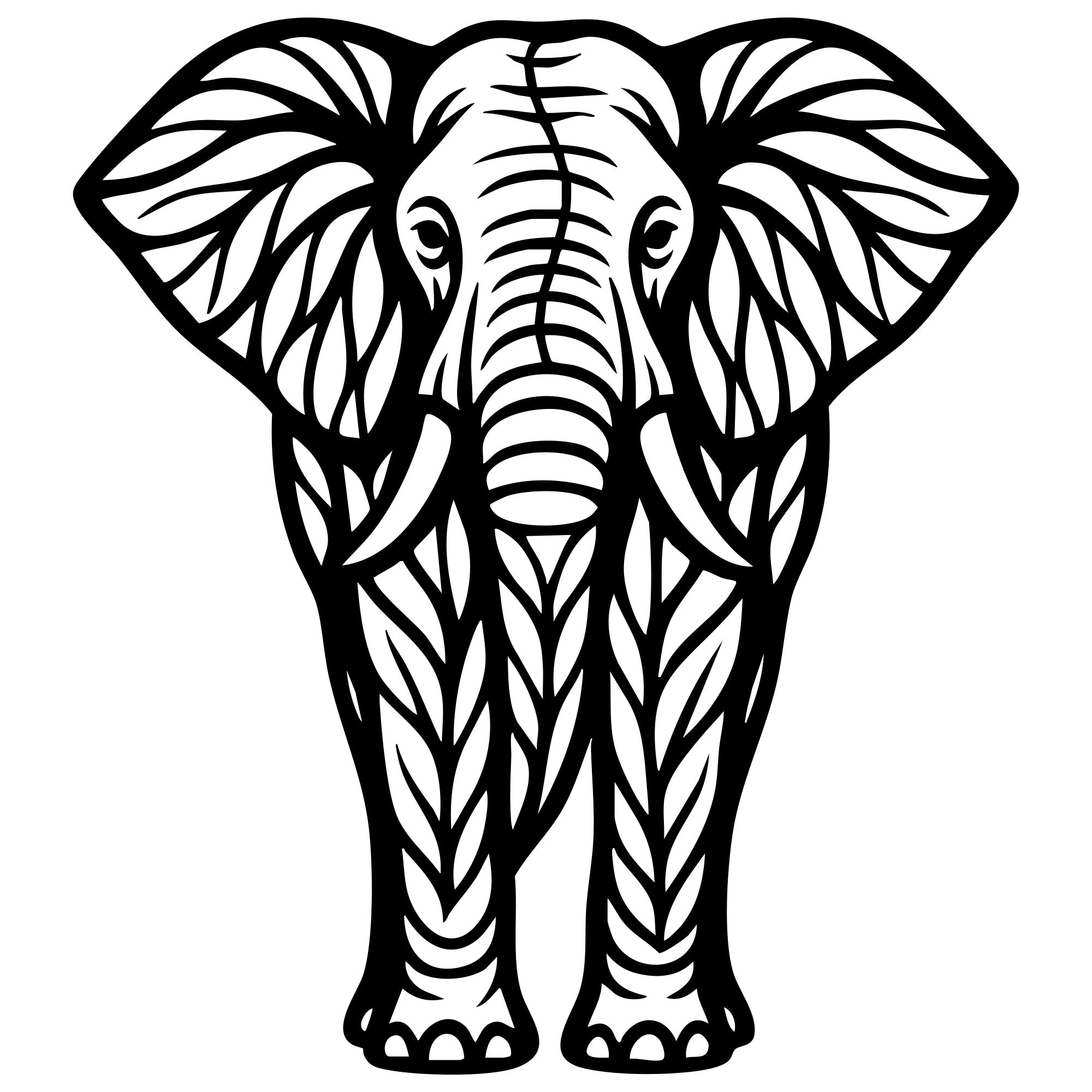 Elephant Tree DXF File – CNC Cutting Design | AWELEPHANT234