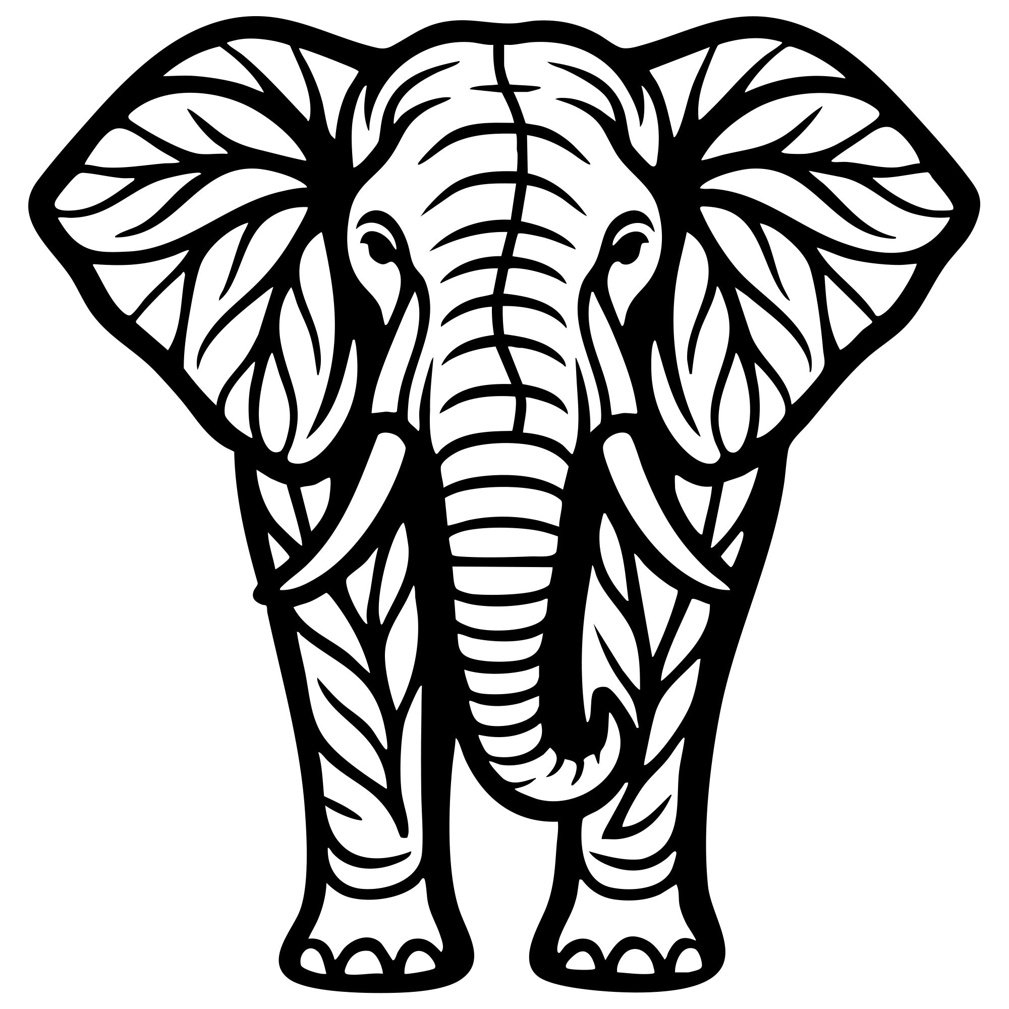 Elephant Tree DXF File – CNC Cutting Design | AWELEPHANT236