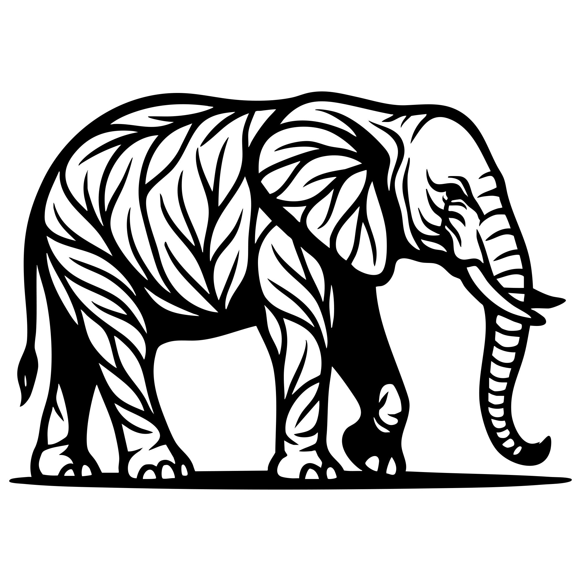 Elephant Tree DXF File – CNC Cutting Design | AWELEPHANT239
