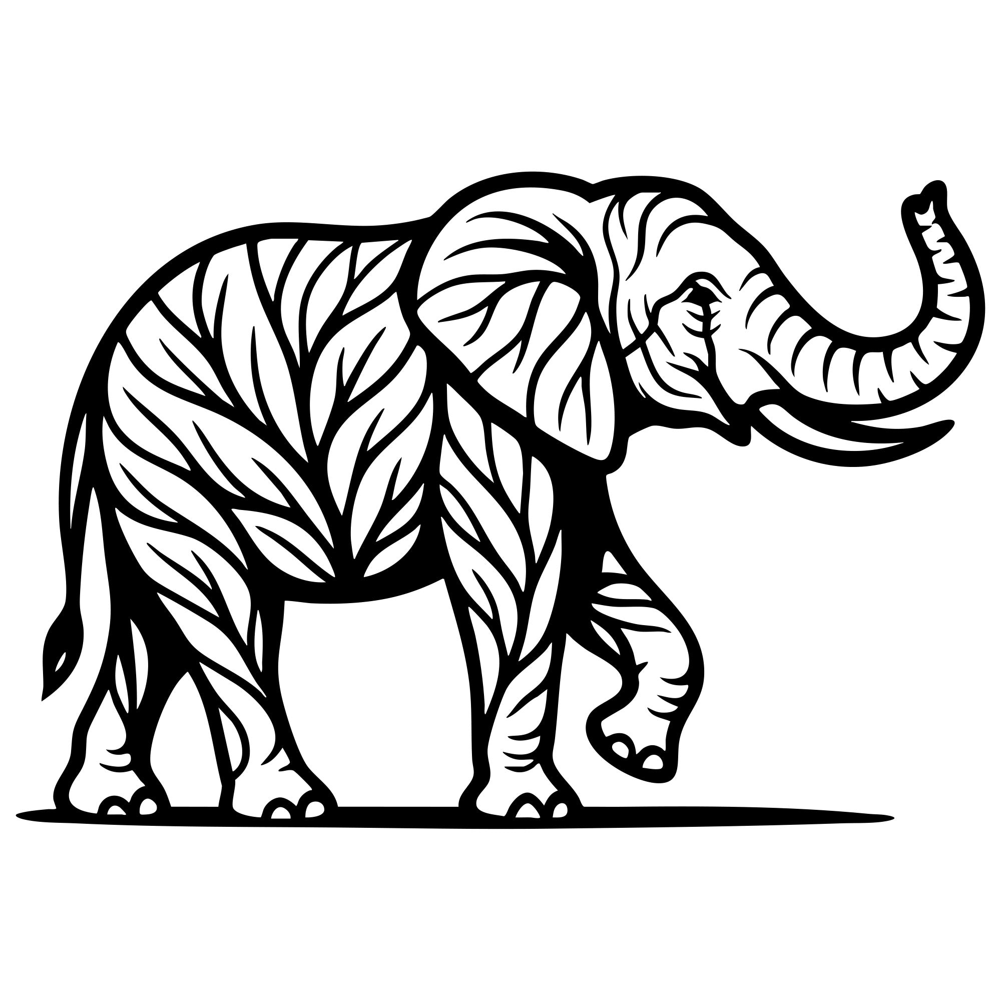 Elephant Tree DXF File – CNC Cutting Design | AWELEPHANT242