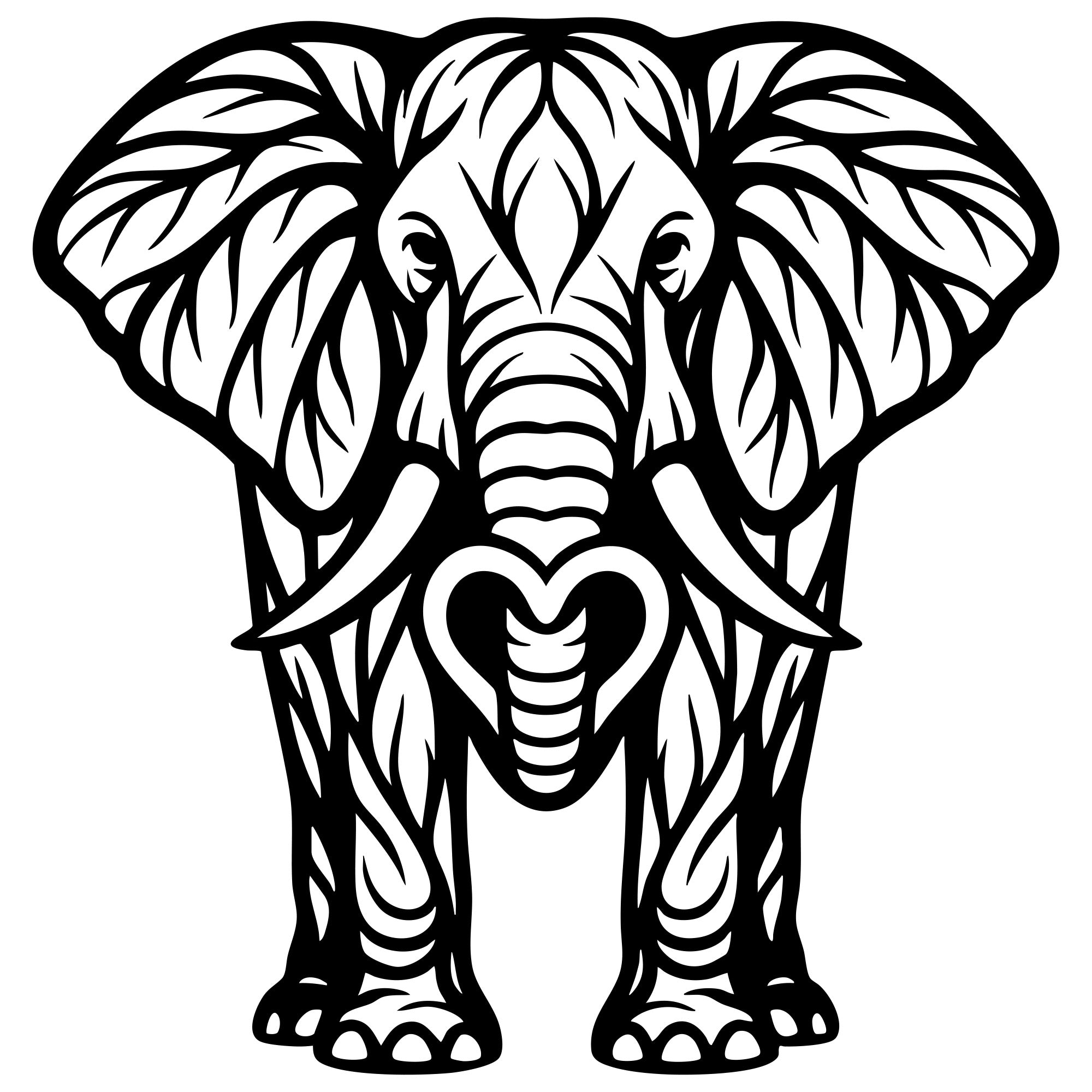 Elephant Tree DXF File – CNC Cutting Design | AWELEPHANT249