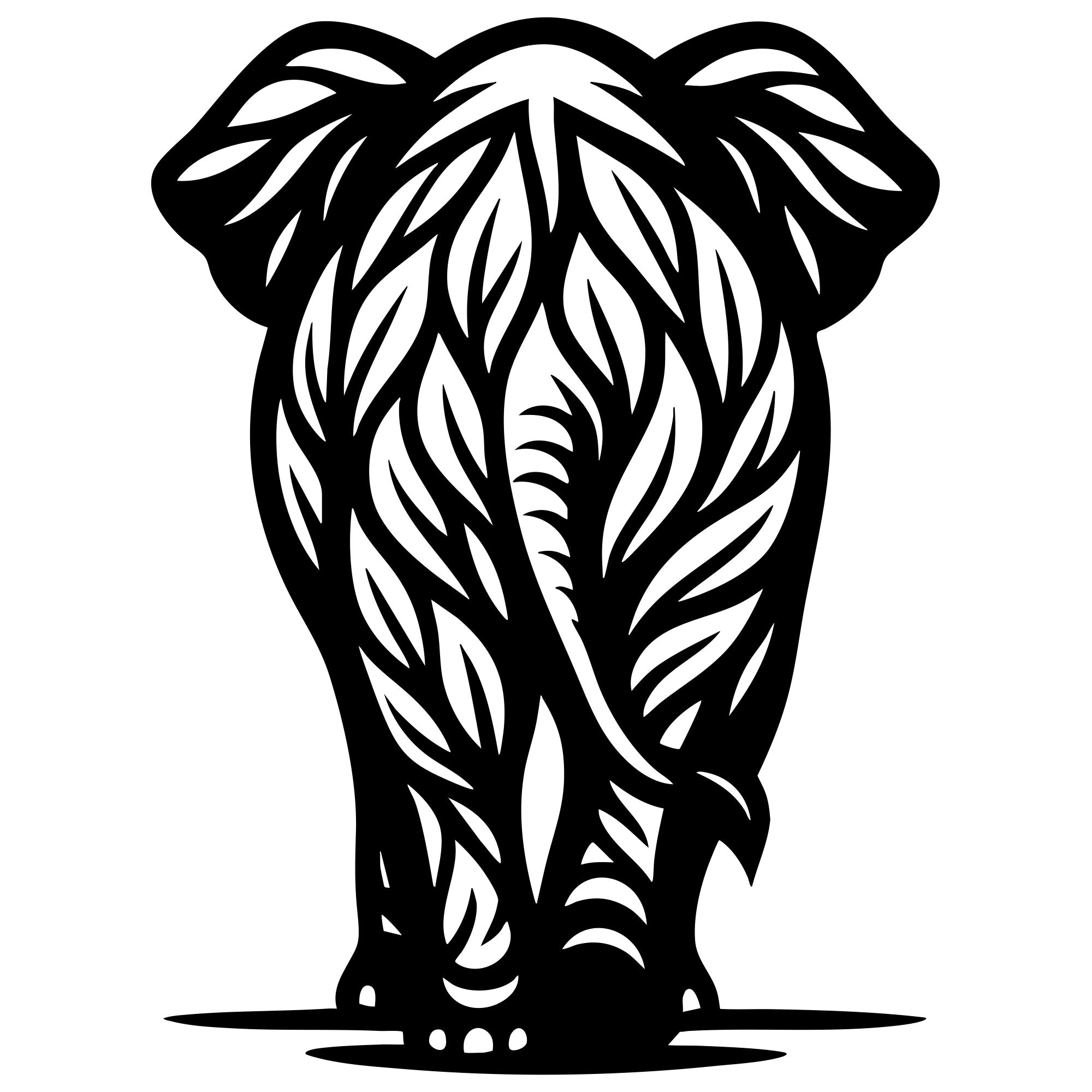 Elephant Tree DXF File – CNC Cutting Design | AWELEPHANT252
