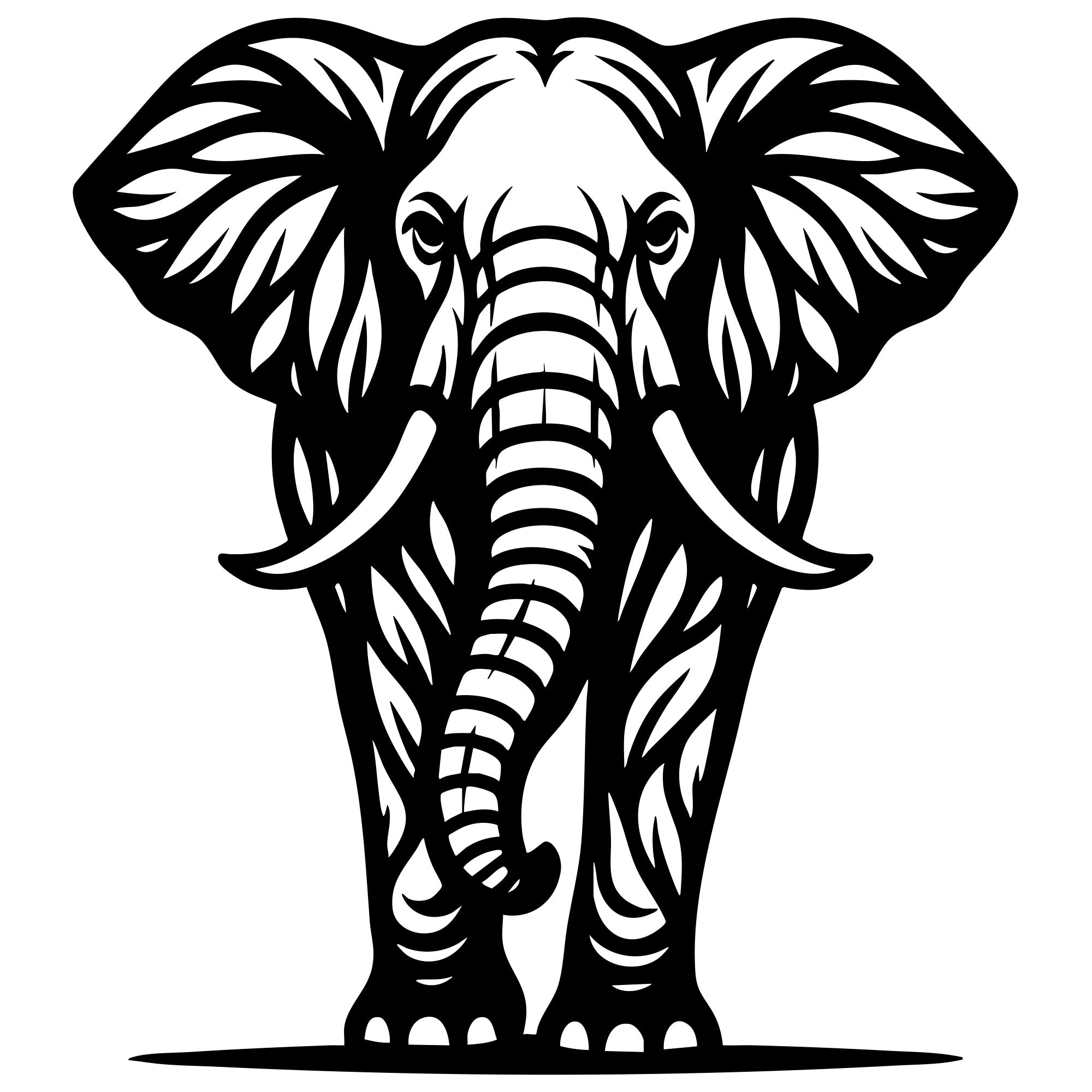 Elephant Tree DXF File – CNC Cutting Design | AWELEPHANT260