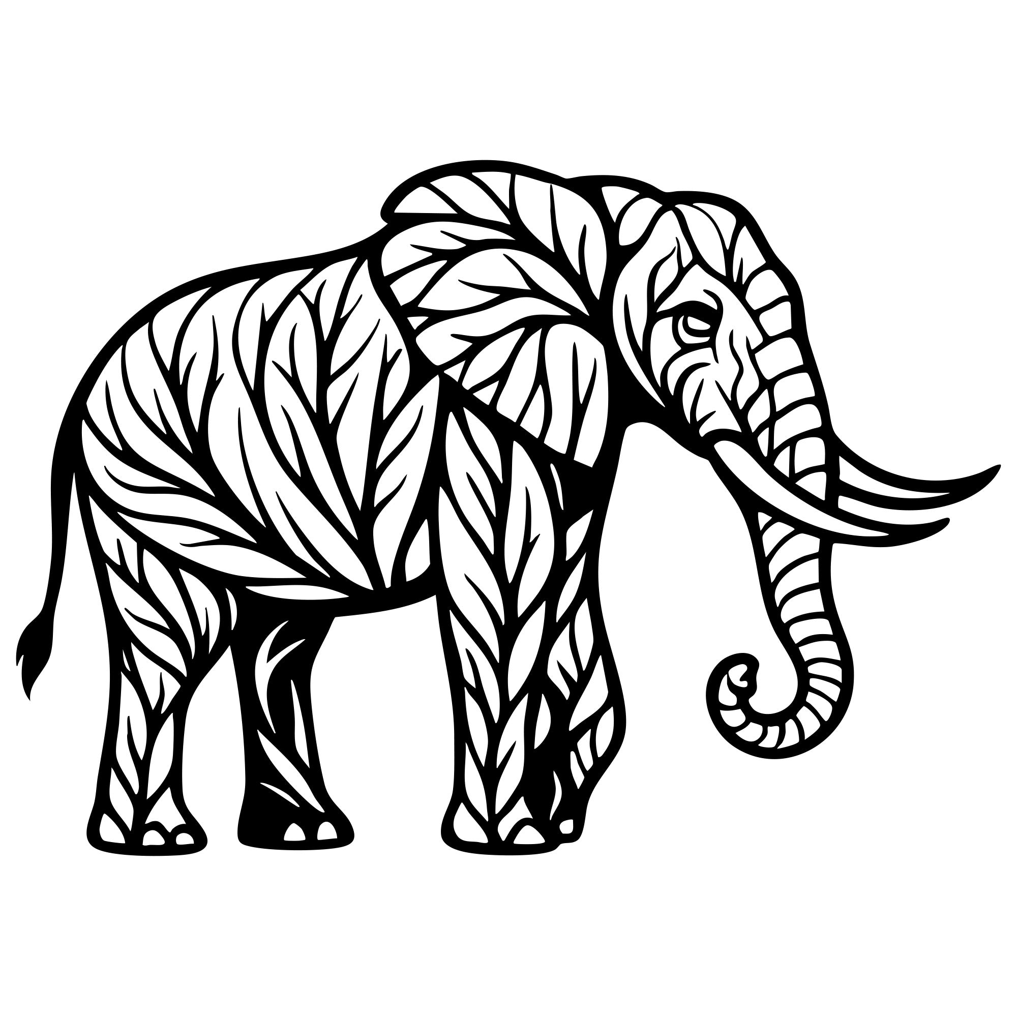 Elephant Tree DXF File – CNC Cutting Design | AWELEPHANT267