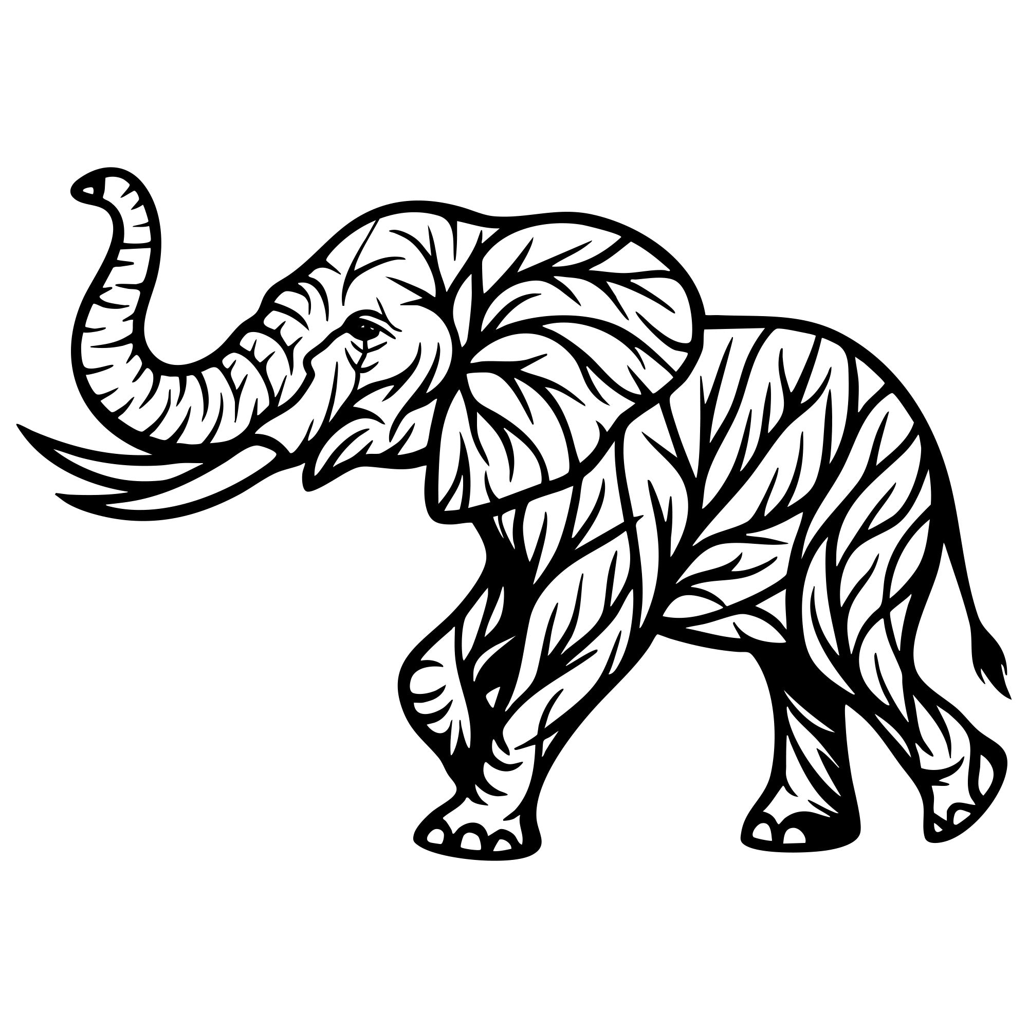 Elephant Tree DXF File – CNC Cutting Design | AWELEPHANT270