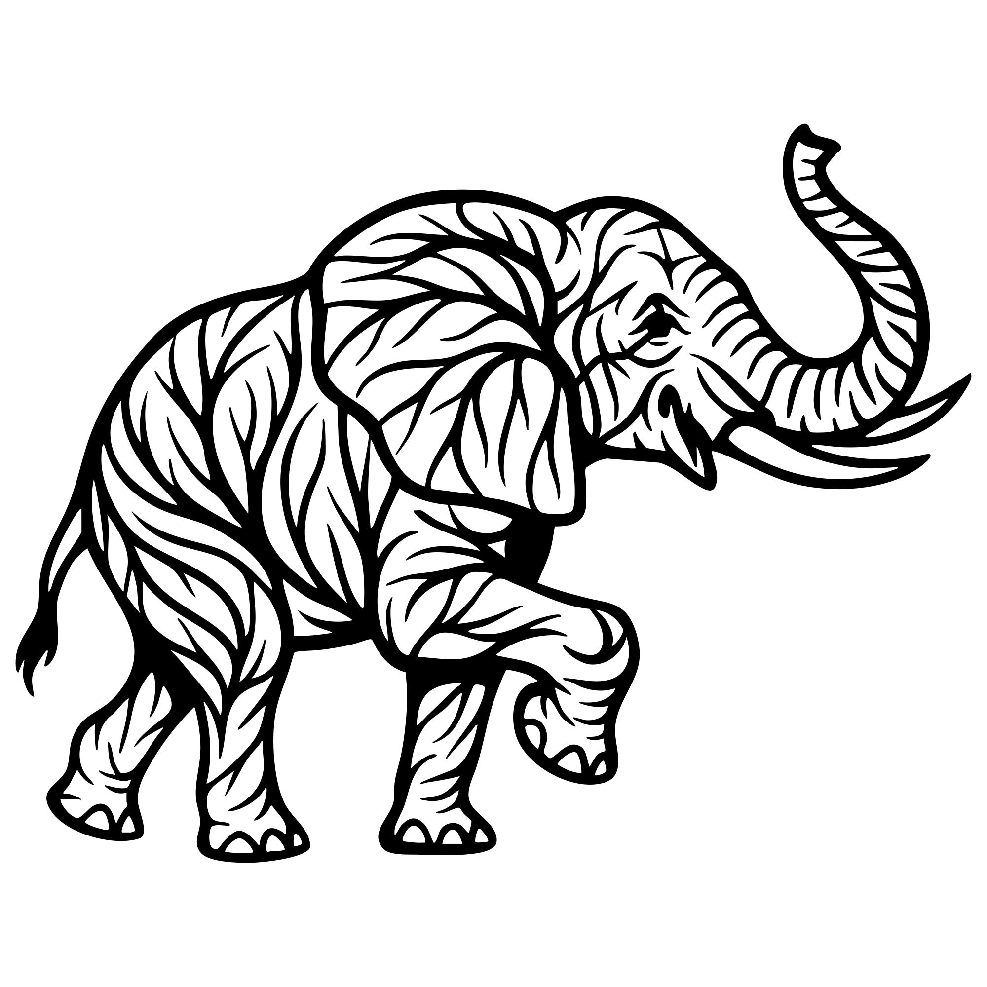 Elephant Tree DXF File – CNC Cutting Design | AWELEPHANT271