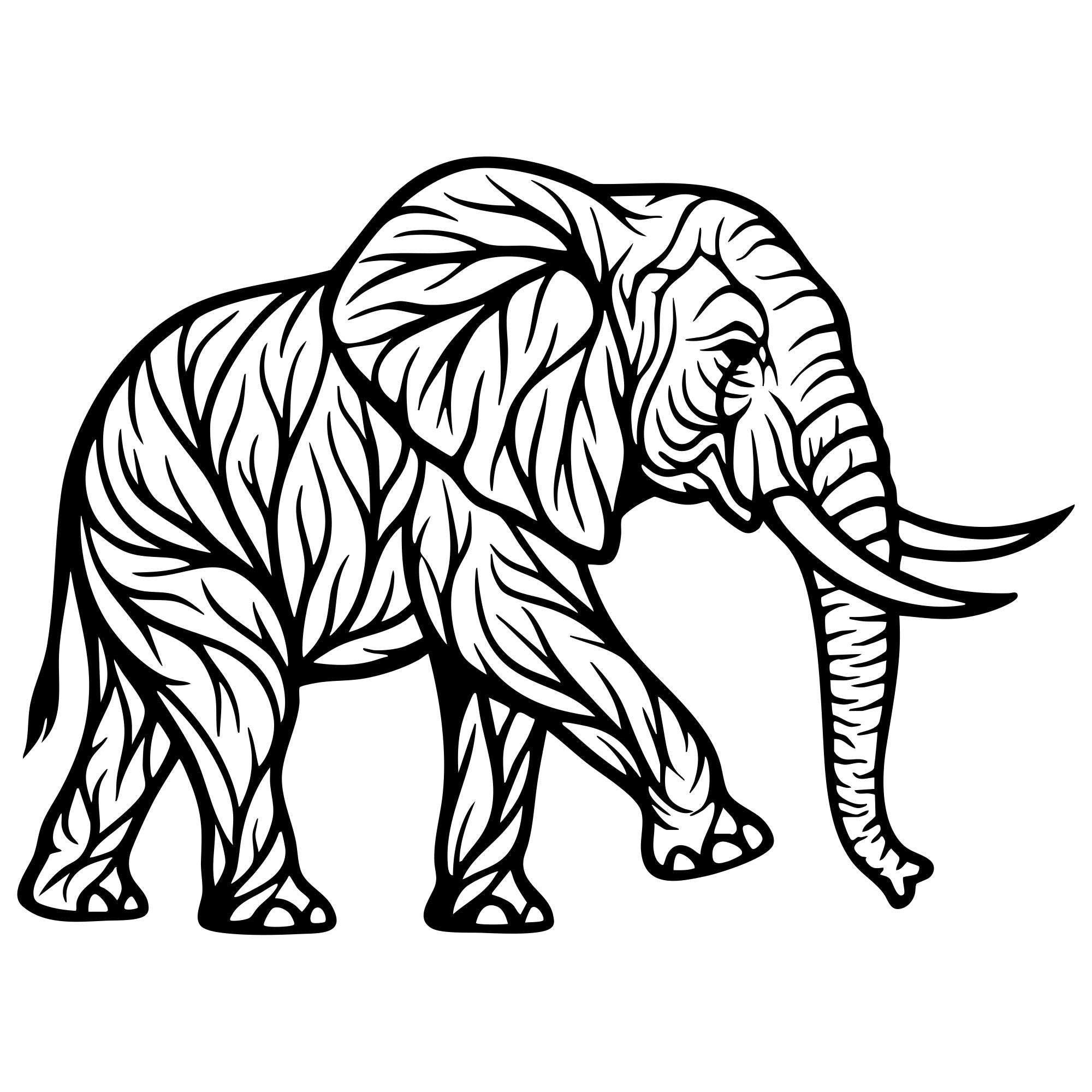 Elephant Tree DXF File – CNC Cutting Design | AWELEPHANT276