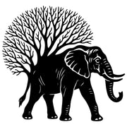Elephant Tree DXF File – CNC Cutting Design | AWELEPHANT90
