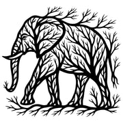 Elephant Tree DXF File – CNC Cutting Design | AWELEPHANT98