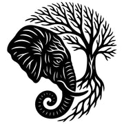Elephant Tree Head DXF File – CNC Cutting Design | AWELEPHANT129