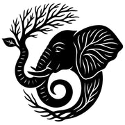 Elephant Tree Head DXF File – CNC Cutting Design | AWELEPHANT131