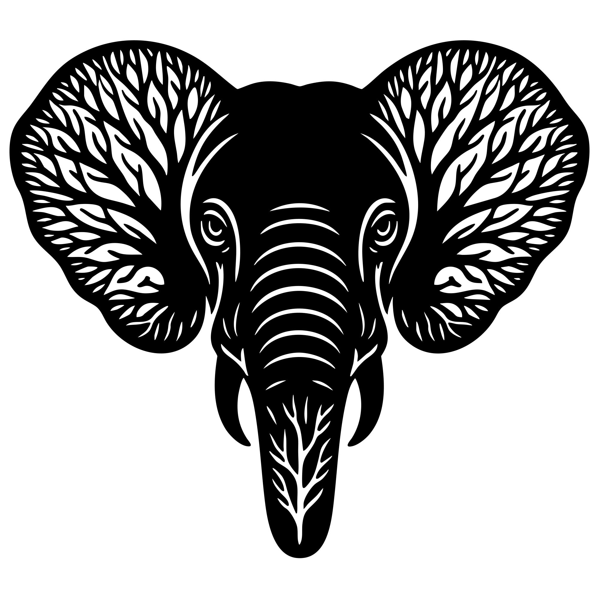 Elephant Tree Head DXF File – CNC Cutting Design | AWELEPHANT2