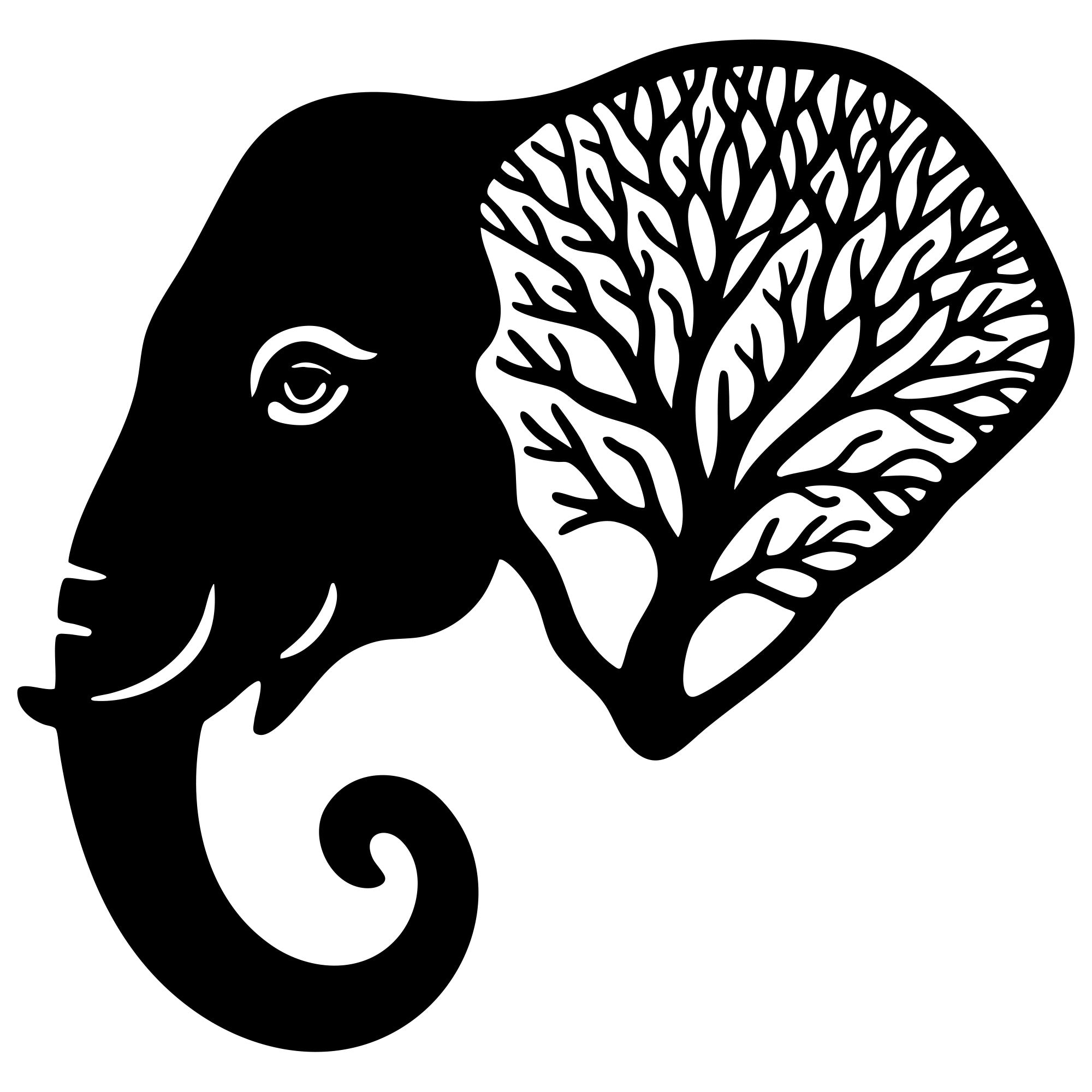 Elephant Tree Head DXF File – CNC Cutting Design | AWELEPHANT41