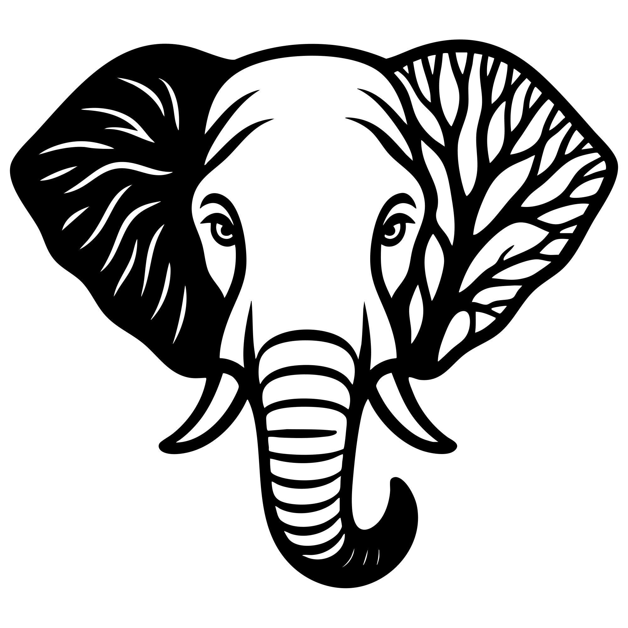 Elephant Tree Head DXF File – CNC Cutting Design | AWELEPHANT51
