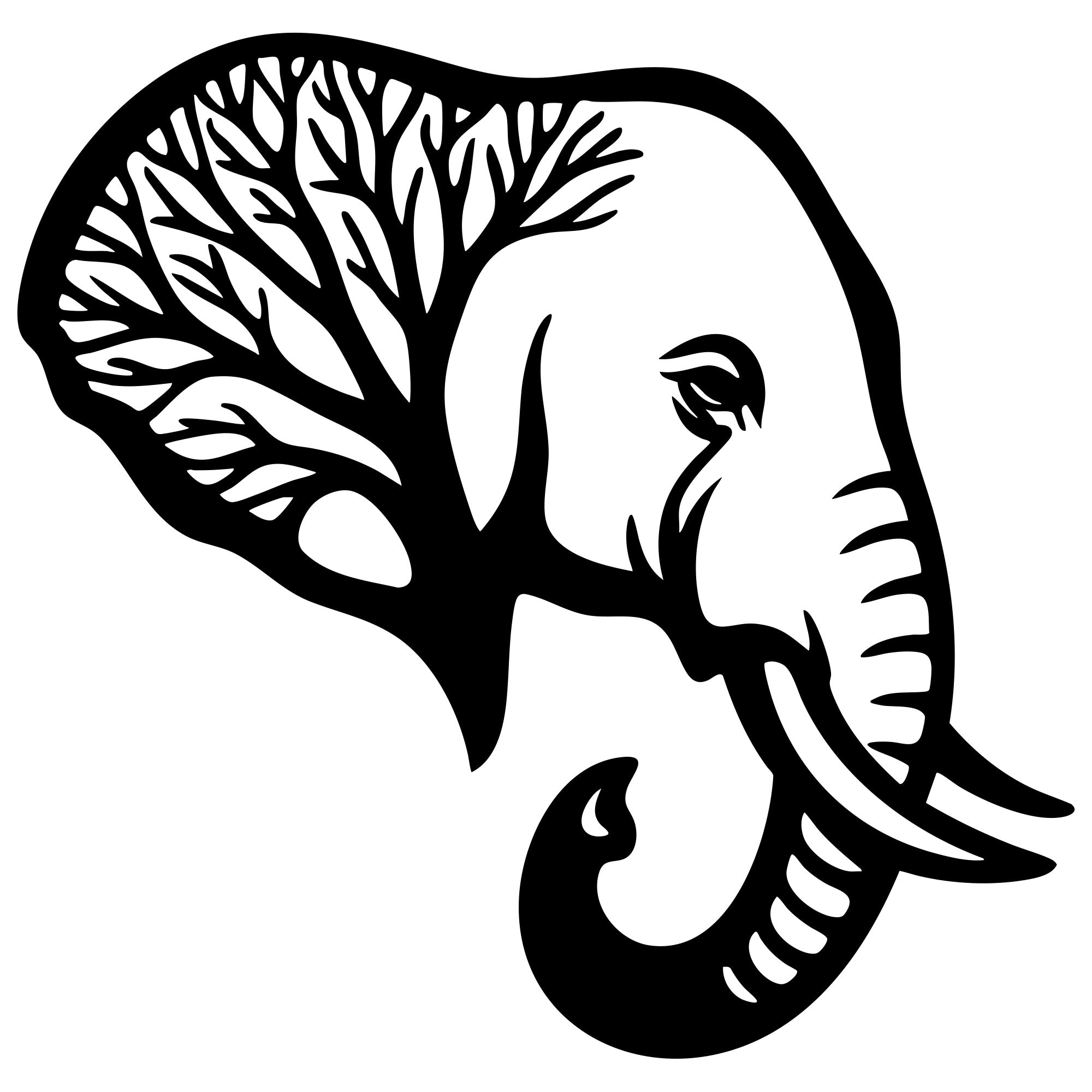 Elephant Tree Head DXF File – CNC Cutting Design | AWELEPHANT61