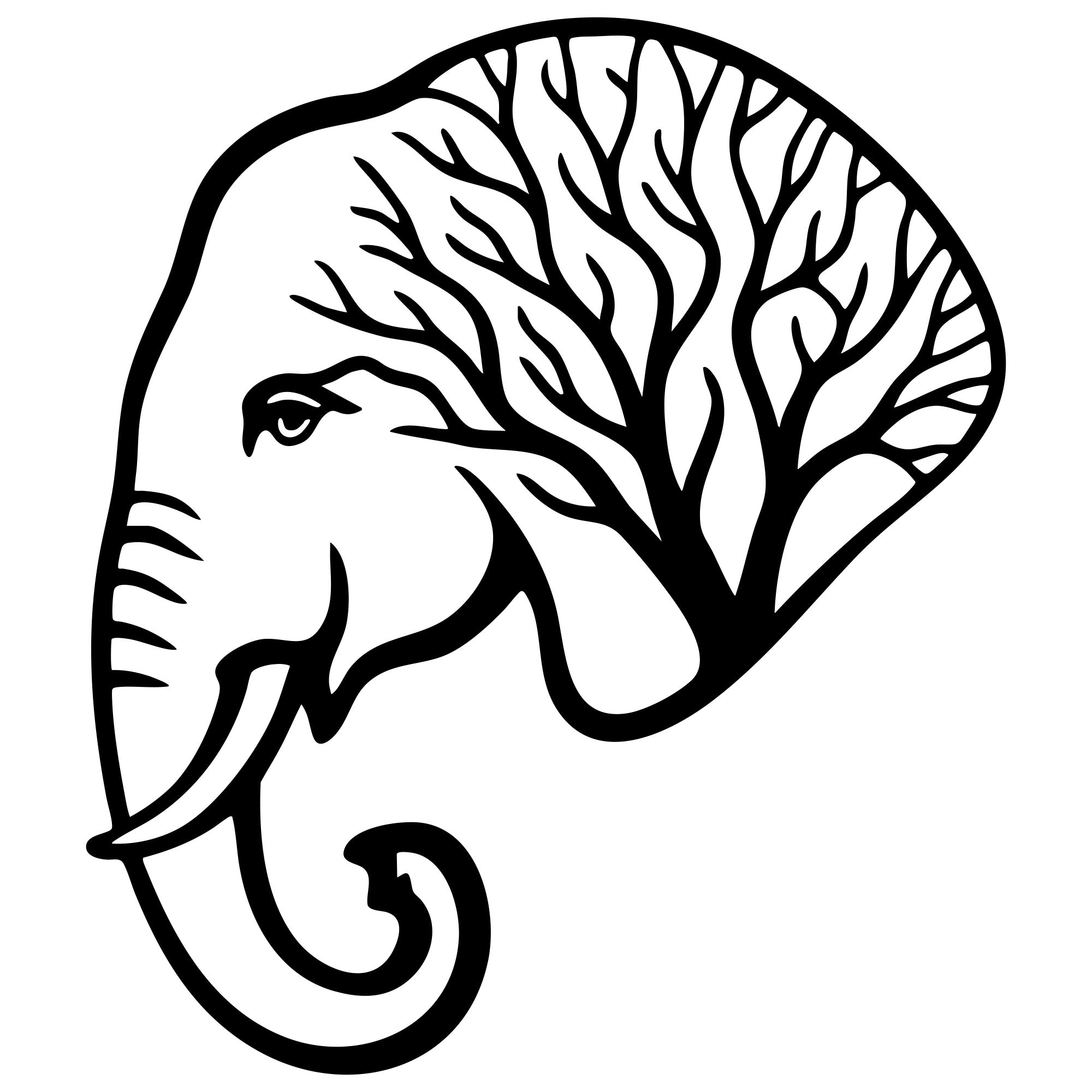 Elephant Tree Head DXF File – CNC Cutting Design | AWELEPHANT62