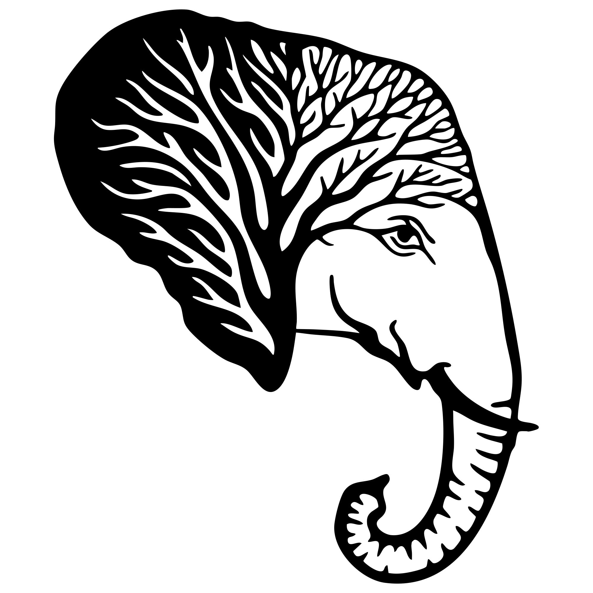 Elephant Tree Head DXF File – CNC Cutting Design | AWELEPHANT67