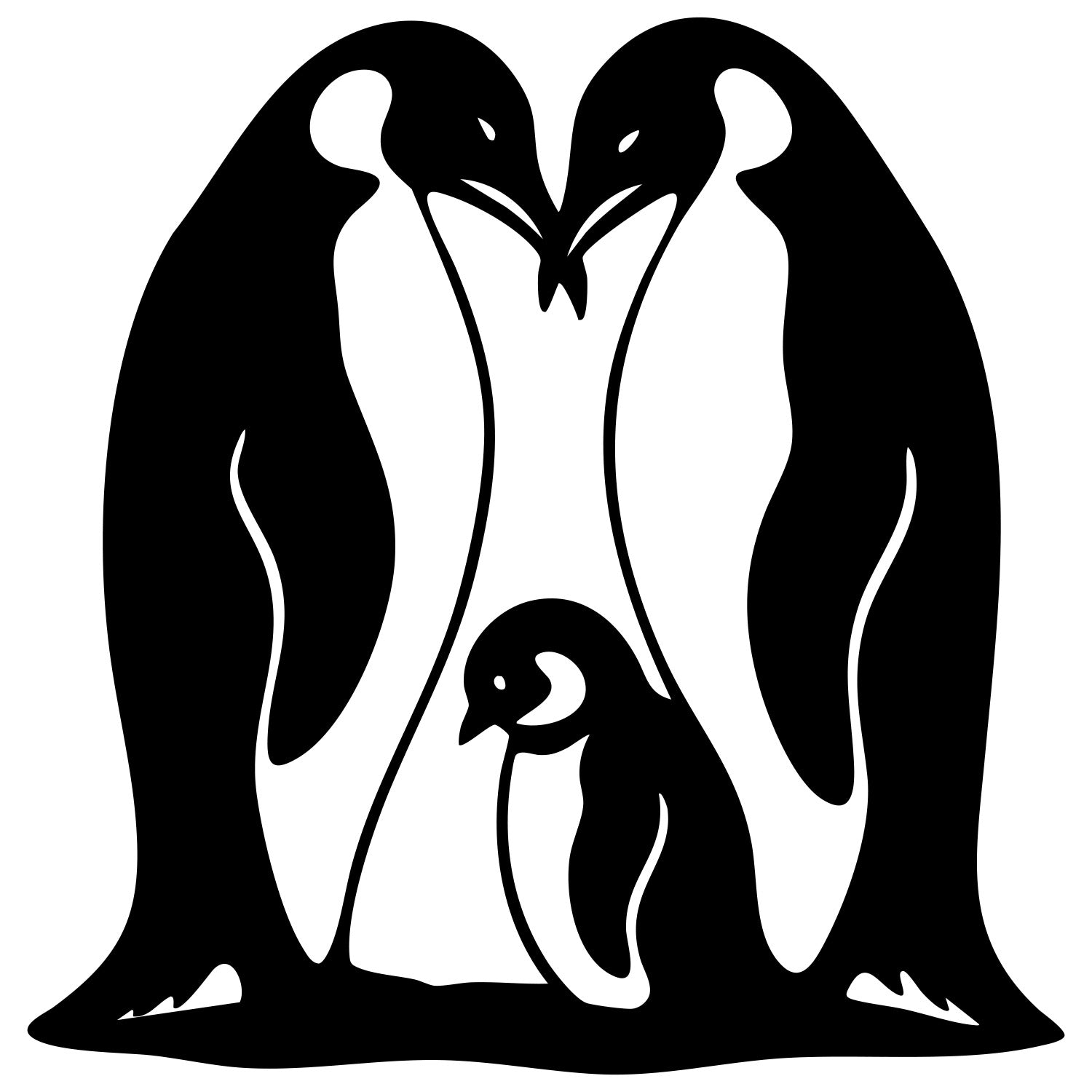 Emperor Penguin Family DXF File – CNC Cutting Design | ABPENGUIN151