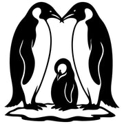 Emperor Penguin Family DXF File – CNC Cutting Design | ABPENGUIN152