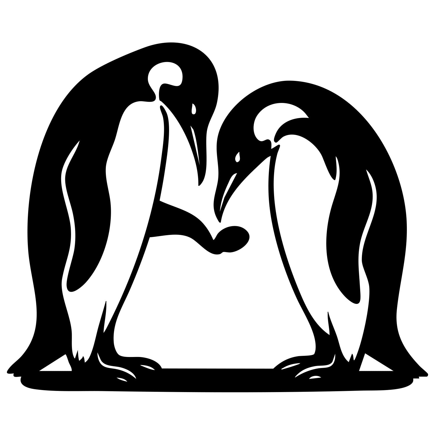 Emperor Penguin Family DXF File – CNC Cutting Design | ABPENGUIN155