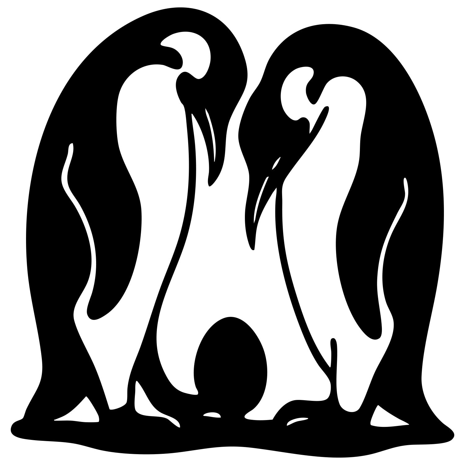 Emperor Penguin Family DXF File – CNC Cutting Design | ABPENGUIN158