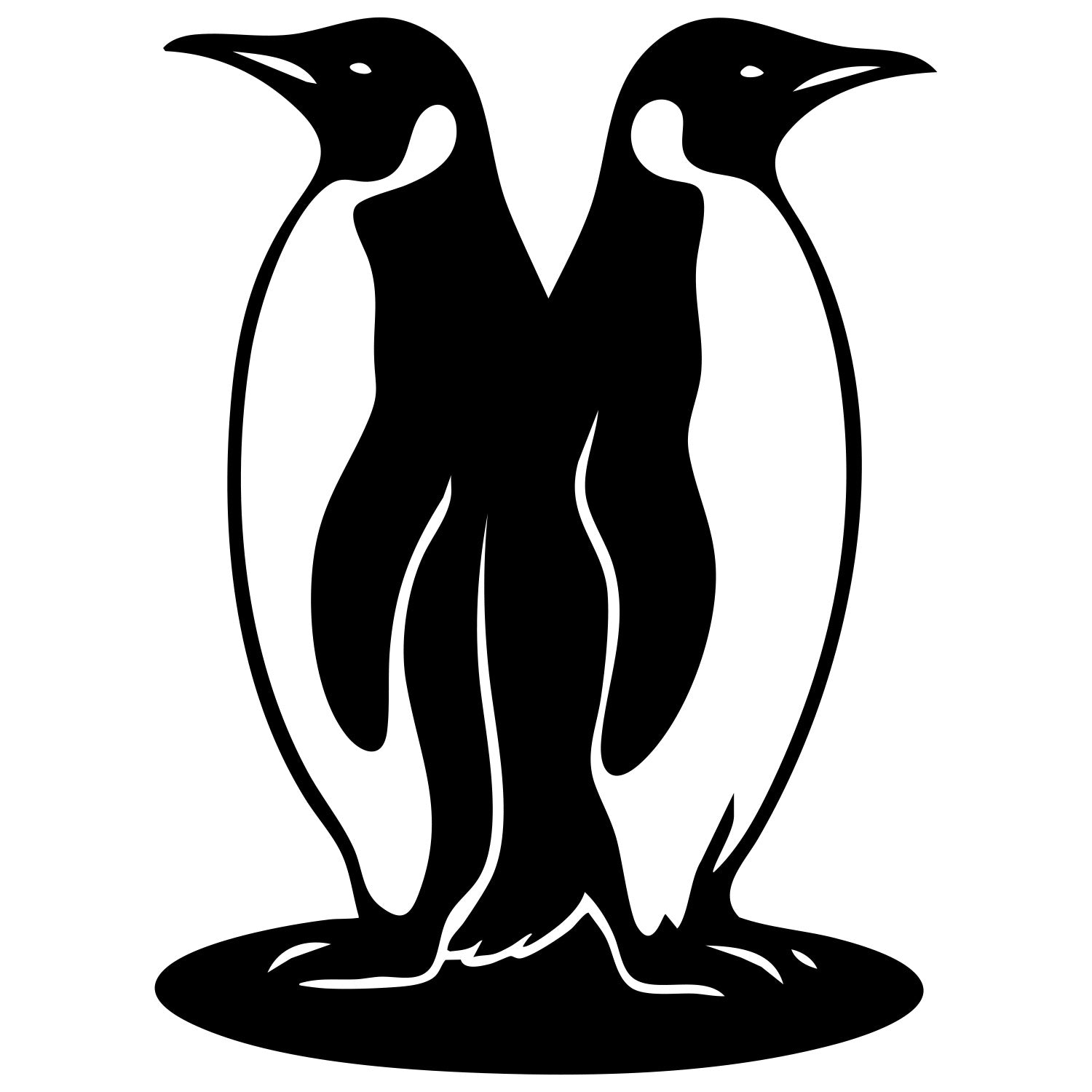 Emperor Penguin Family DXF File – CNC Cutting Design | ABPENGUIN161