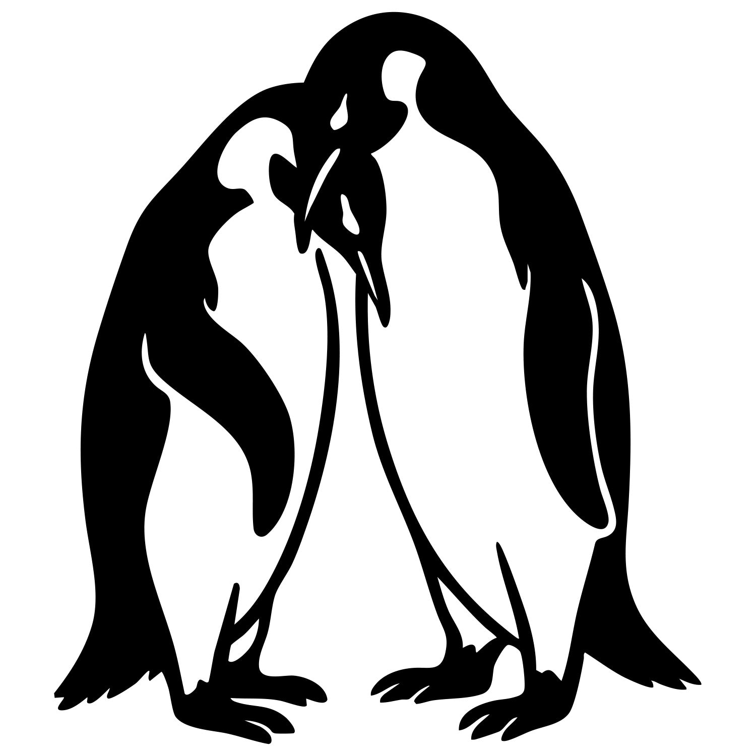 Emperor Penguin Family DXF File – CNC Cutting Design | ABPENGUIN163