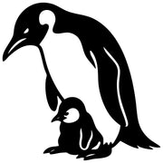 Emperor Penguin With Chick DXF File – CNC Cutting Design | ABPENGUIN100