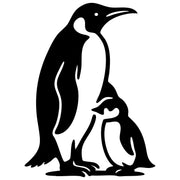 Emperor Penguin With Chick DXF File – CNC Cutting Design | ABPENGUIN104