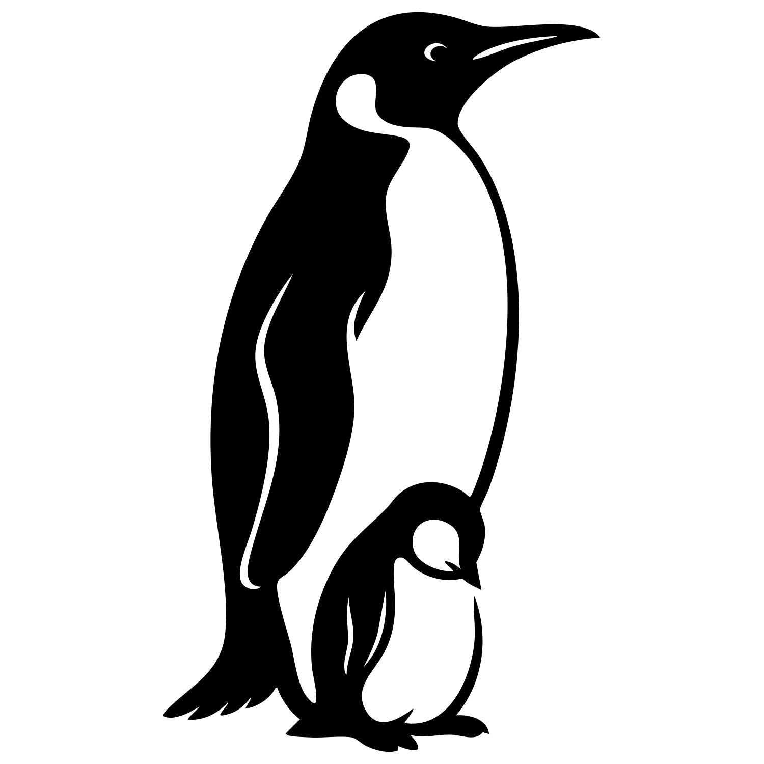 Emperor Penguin With Chick DXF File – CNC Cutting Design | ABPENGUIN142