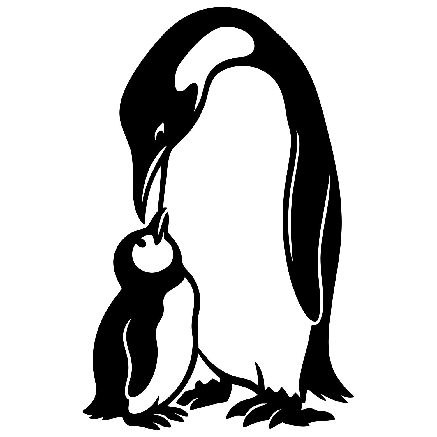 Emperor Penguin With Chick DXF File – CNC Cutting Design | ABPENGUIN65